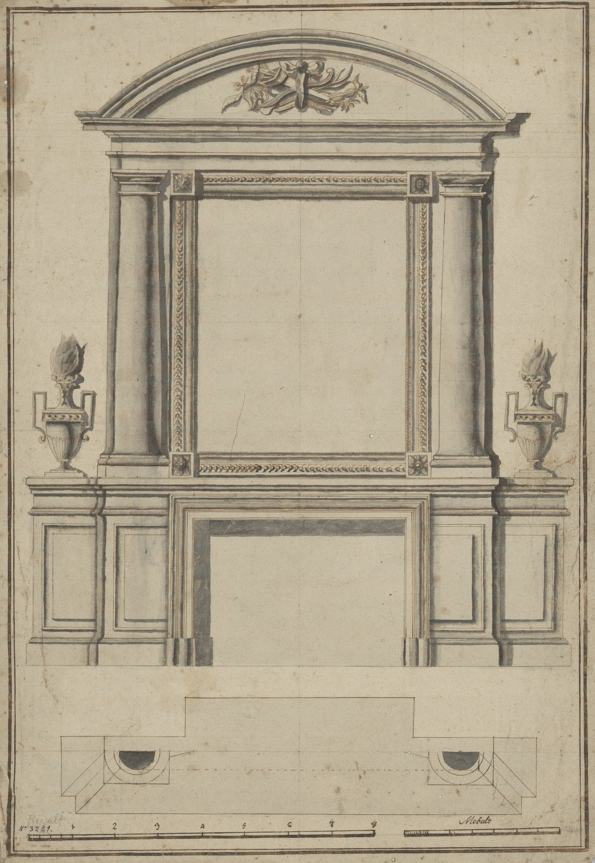 image for: Pau Rigalt - Projecte de xemeneia estil imperi - Cap a 1820-1830