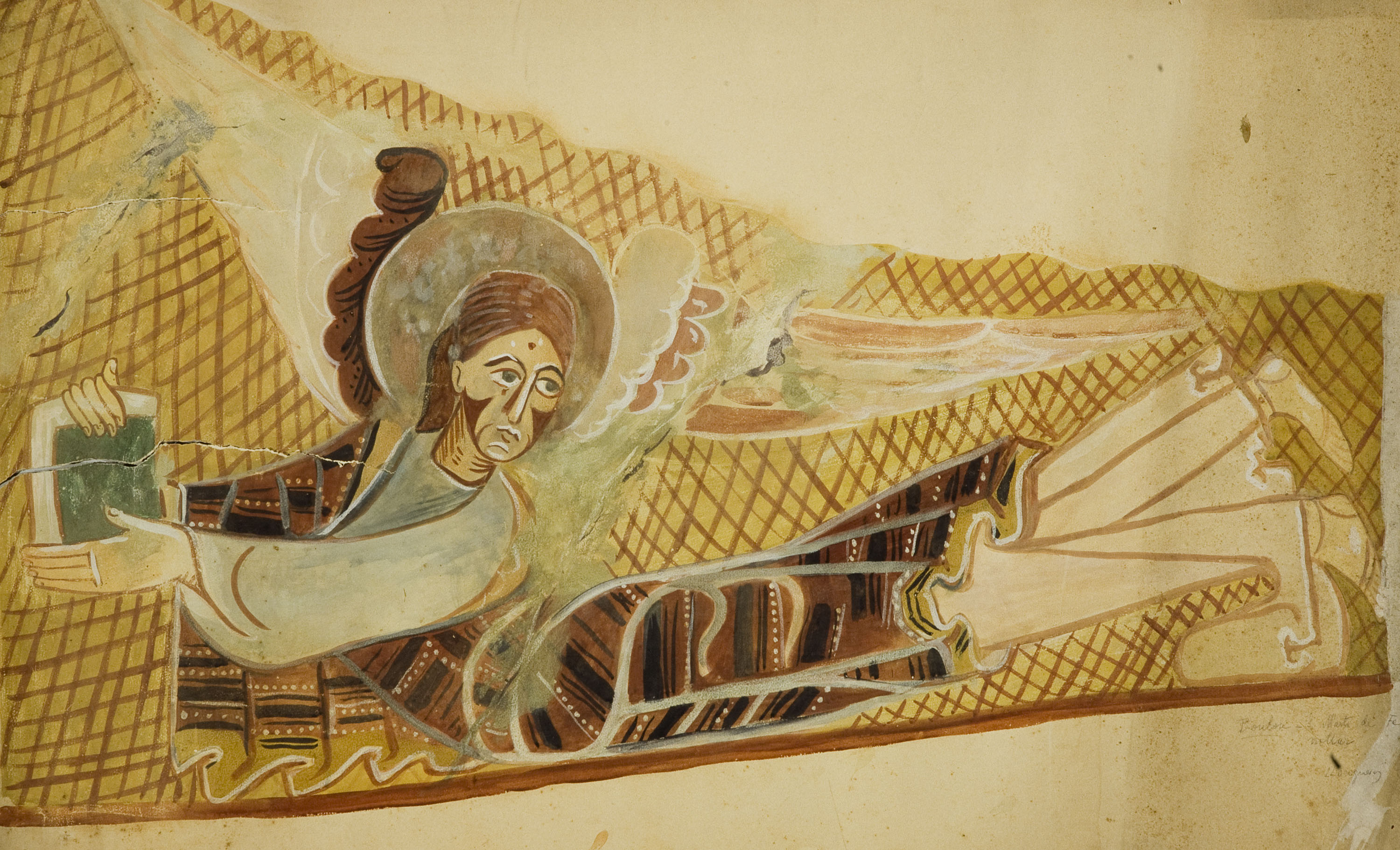 image for: Jaume Llongueras - Reproducció de les pintures de Sant Martí de Fonollar. Sant Mateu Evangelista - 1908