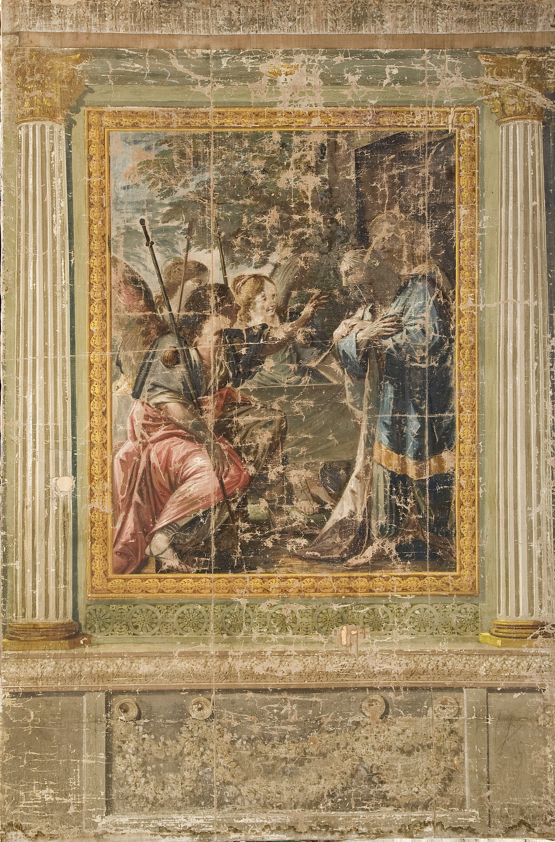 image for: Francesc Pla Duran dit &quot;El Vigatà&quot; - Sala Bíblica (Casa Clarós o Serra). Curació de la ceguesa del pare de Tobies - Últim quart del segle XVIII
