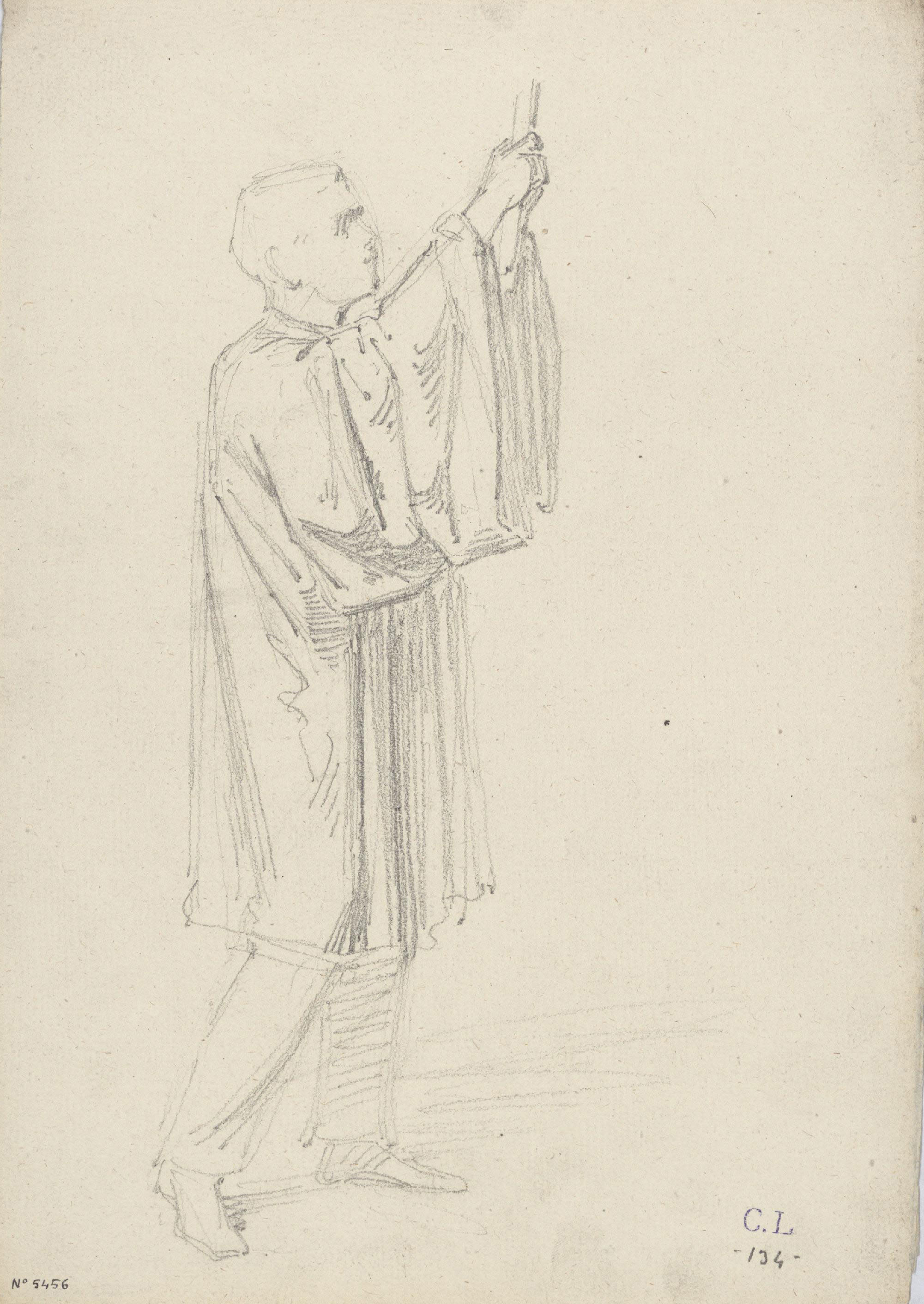 image for: Claudi Lorenzale - Sacerdot alçant un crucifix [?] - Cap a 1850-1870