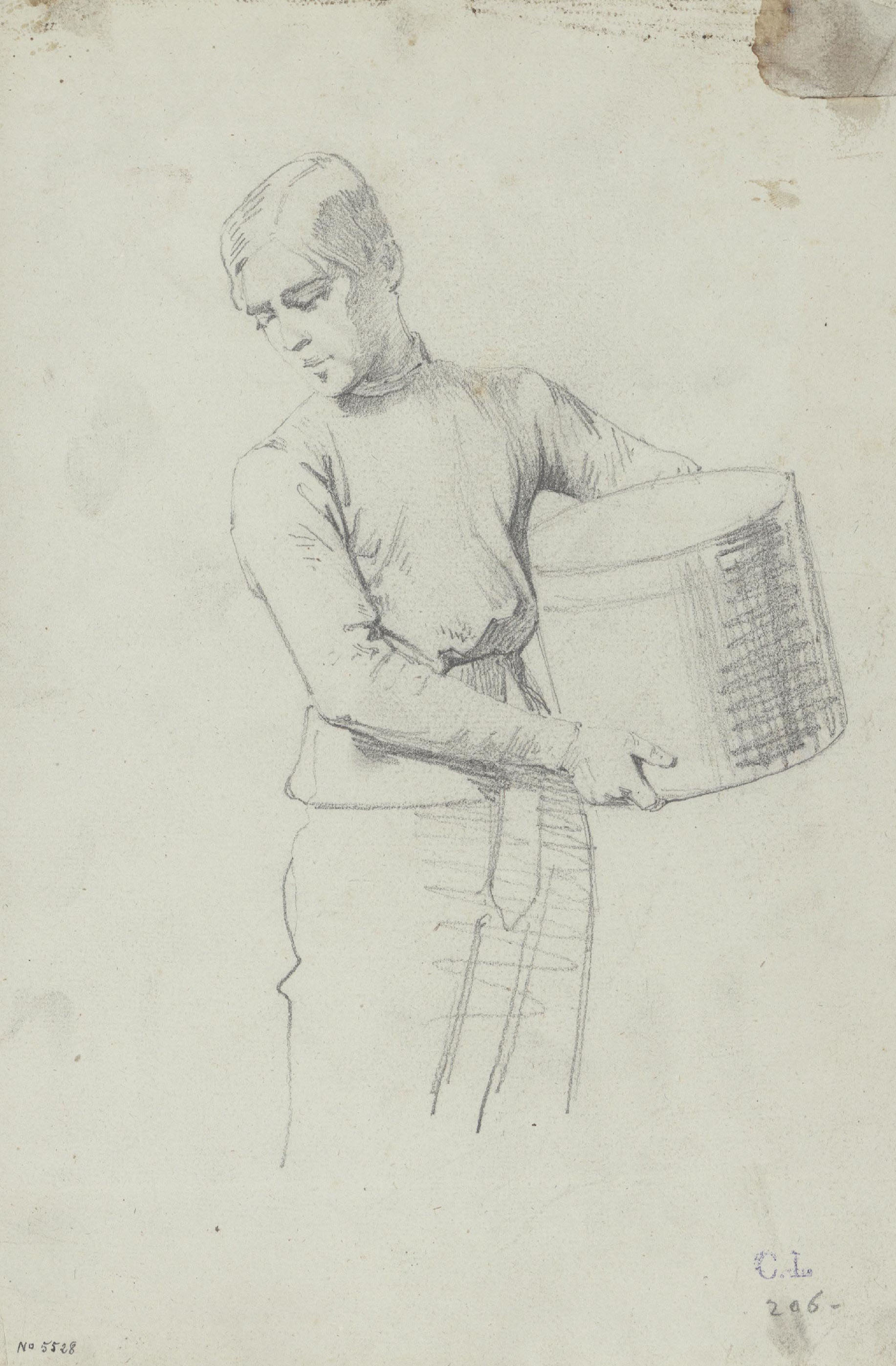 image for: Claudi Lorenzale - Noi portant una capsa - Cap a 1860-1880