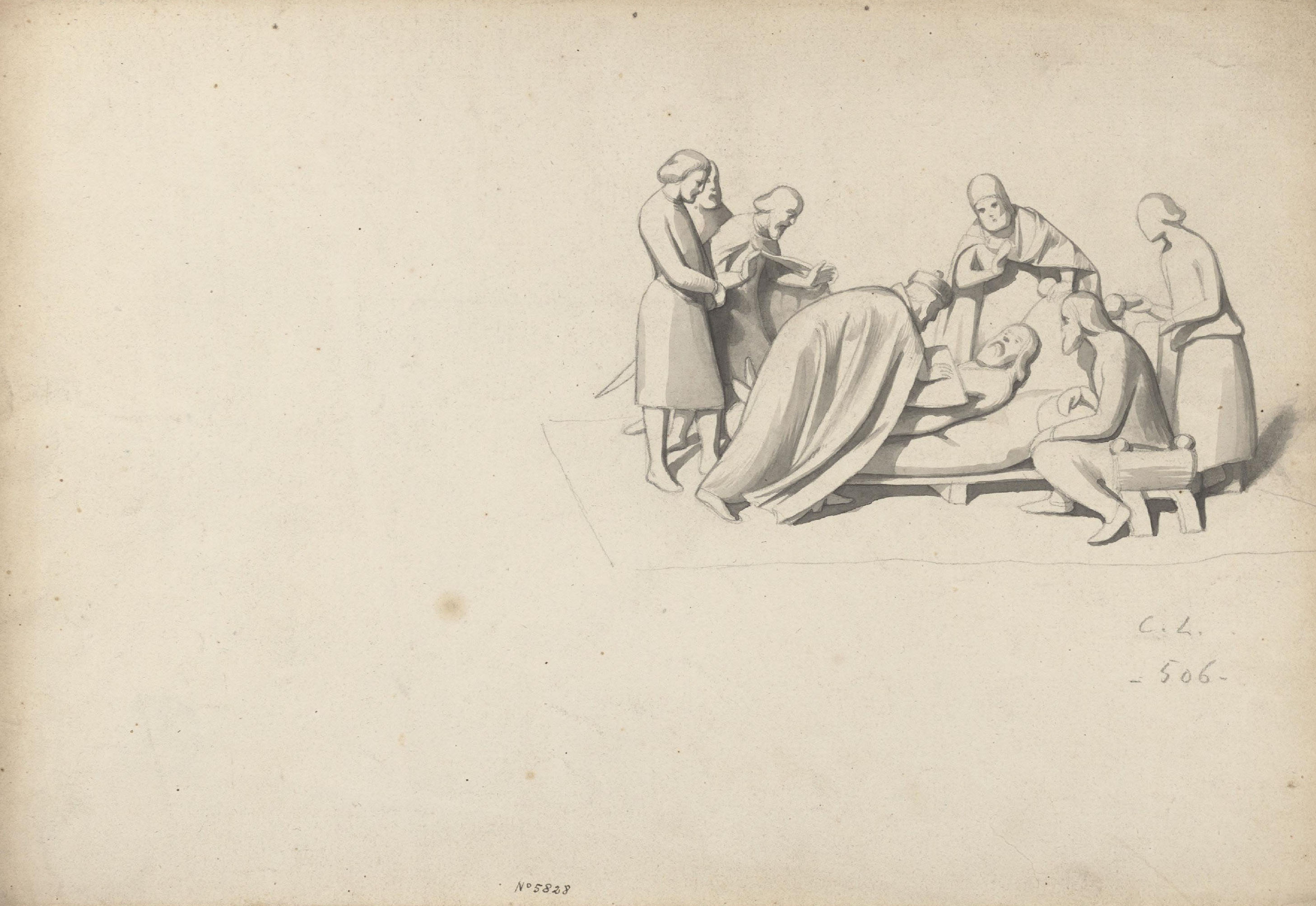 image for: Claudi Lorenzale - Estudi per al quadre «L&#039;origen de l&#039;escut del Comtat de Barcelona» - Cap a 1843-1844
