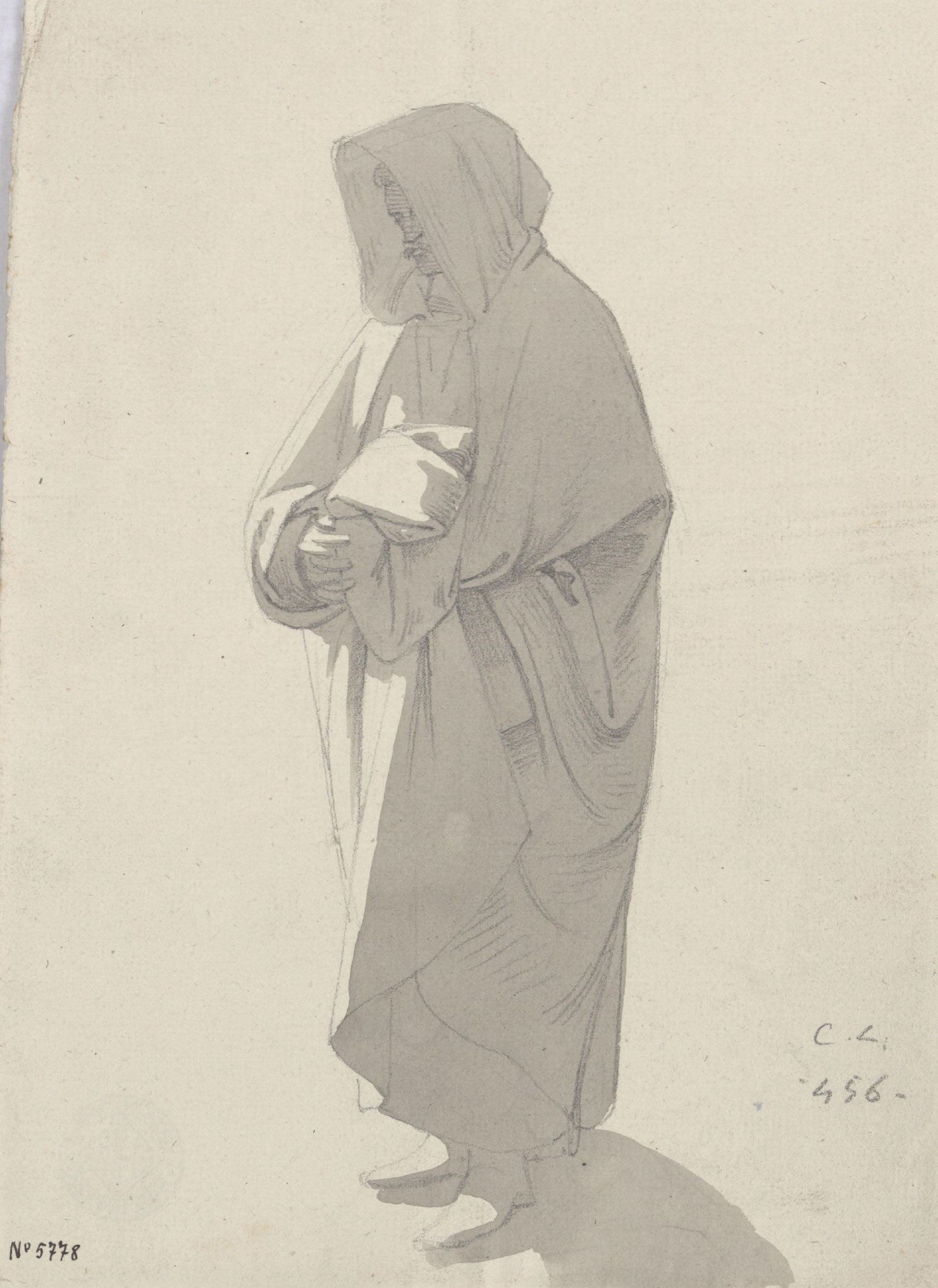 image for: Claudi Lorenzale - Home tapat amb un caputxó - Cap a 1850-1870