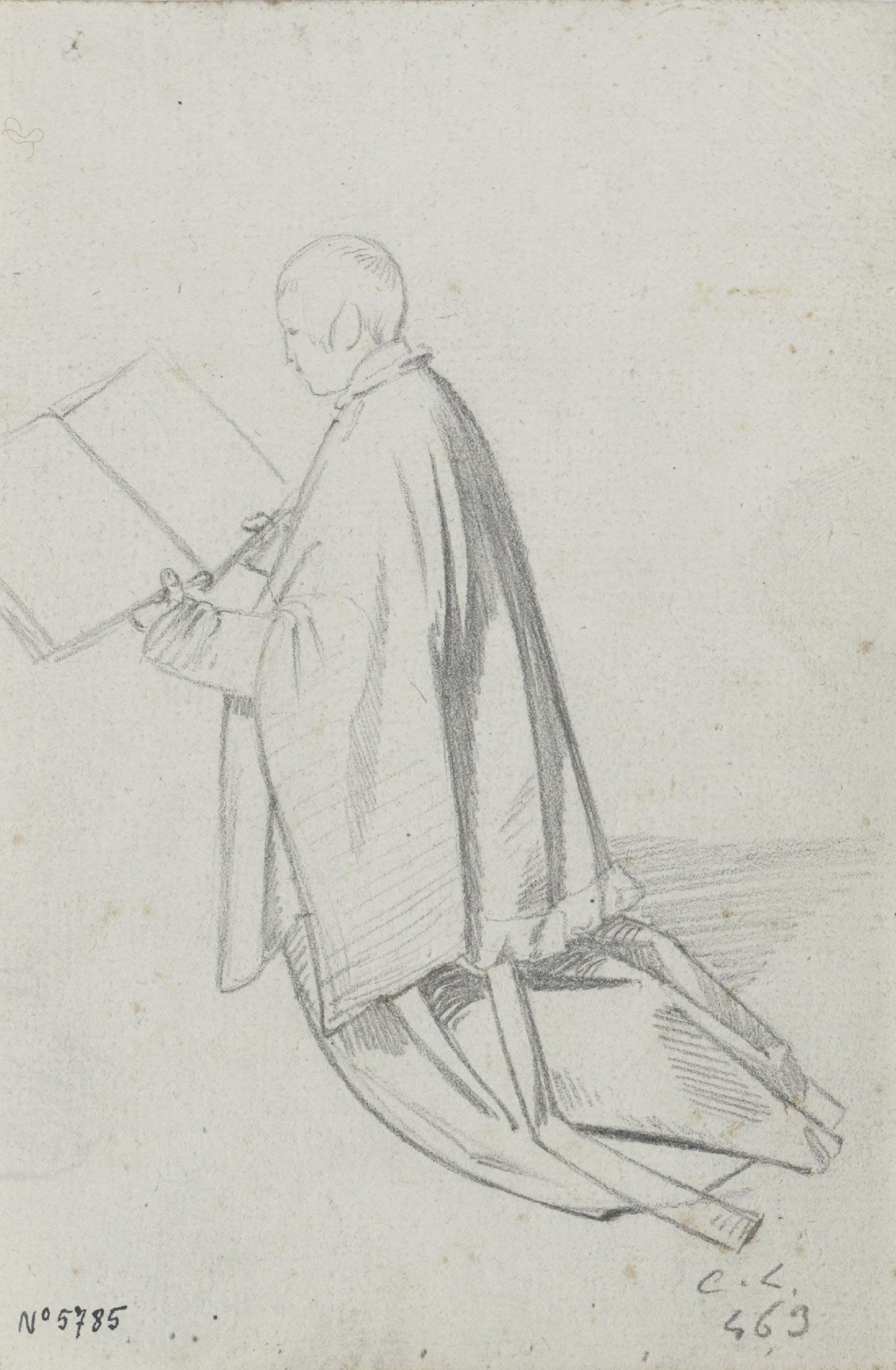 image for: Claudi Lorenzale - Sacerdot agenollat llegint un llibre - Cap a 1850-1870