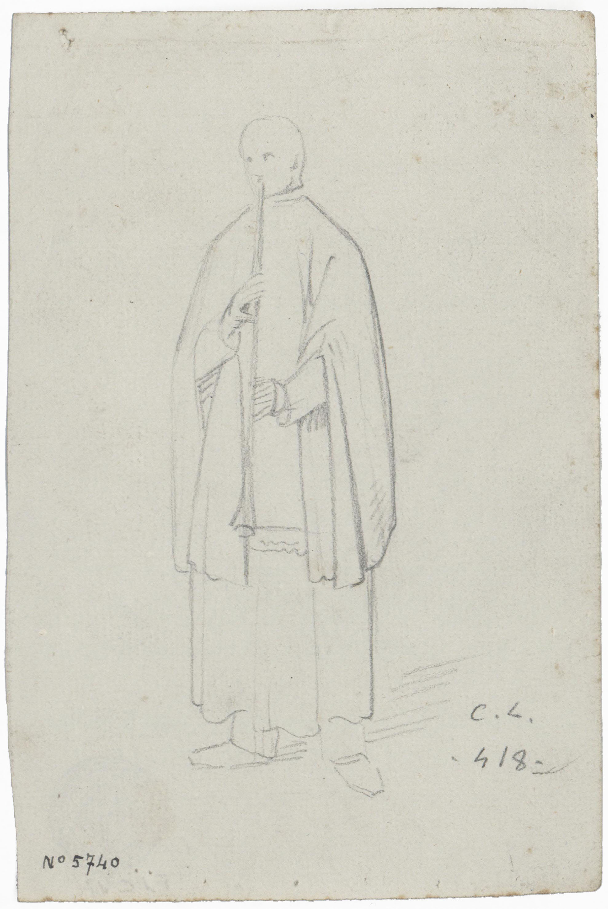 image for: Claudi Lorenzale - Sagristà tocant el clarinet - Cap a 1850-1870