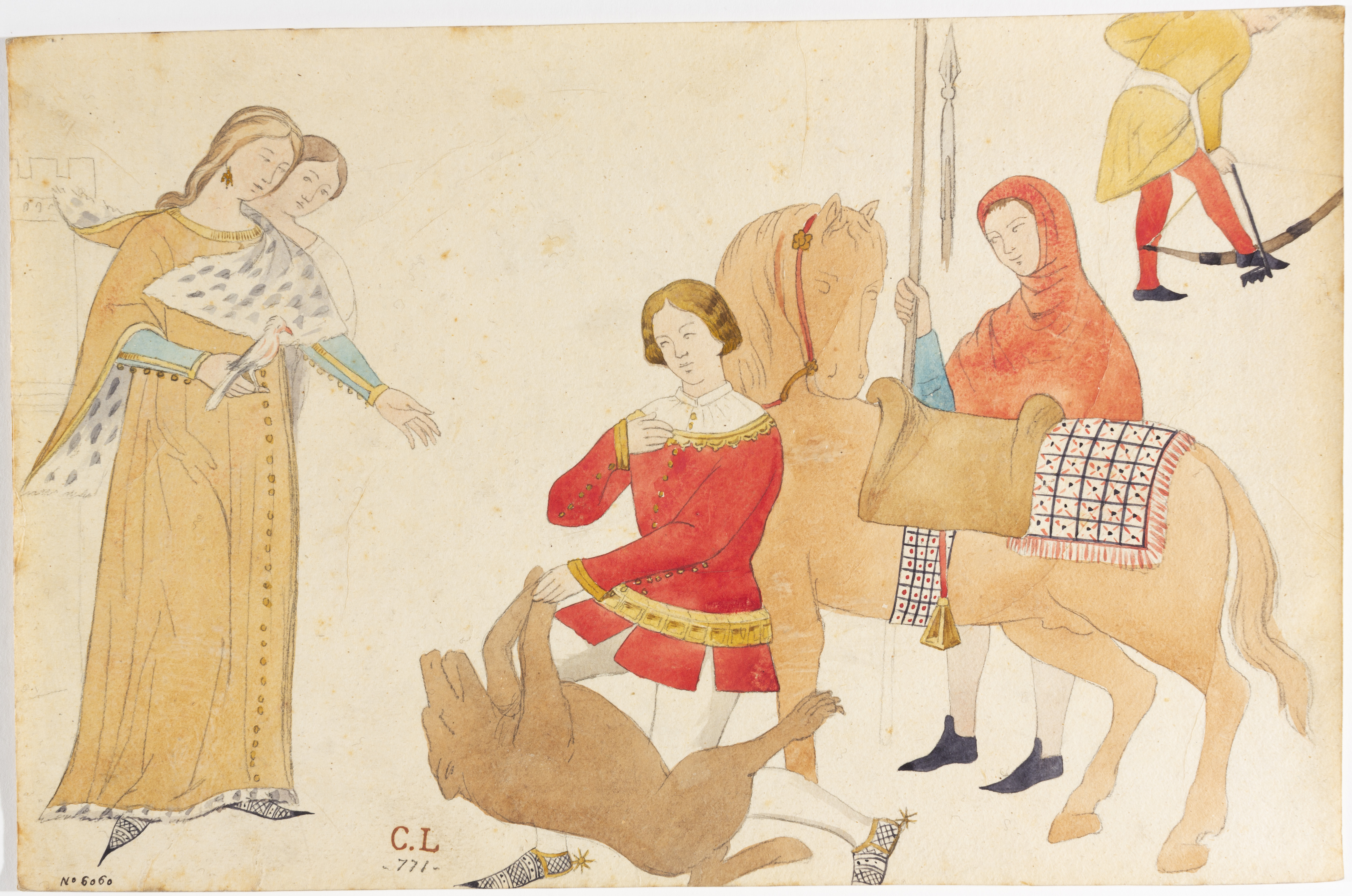 image for: Claudi Lorenzale - Còpia d&#039;una pintura mural - Cap a 1840-1850
