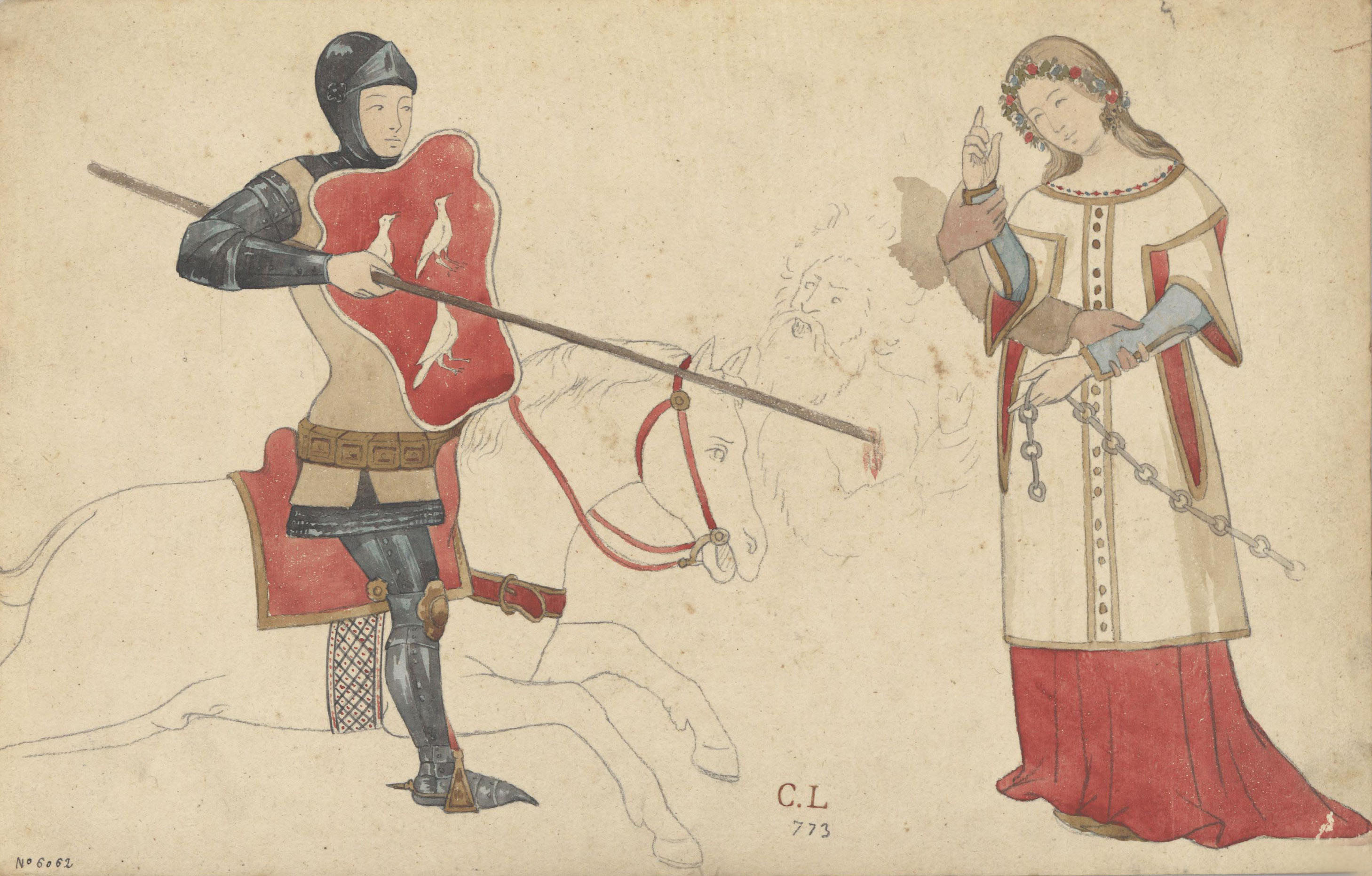 image for: Claudi Lorenzale - Còpia d&#039;una pintura mural - Cap a 1840-1850