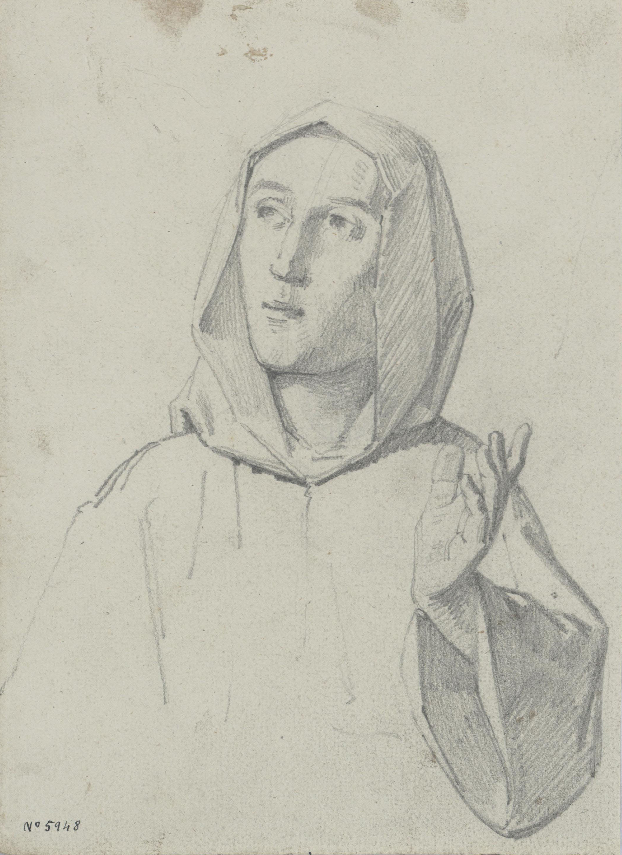 image for: Claudi Lorenzale - Bust de monjo [?] - Cap a 1850-1870