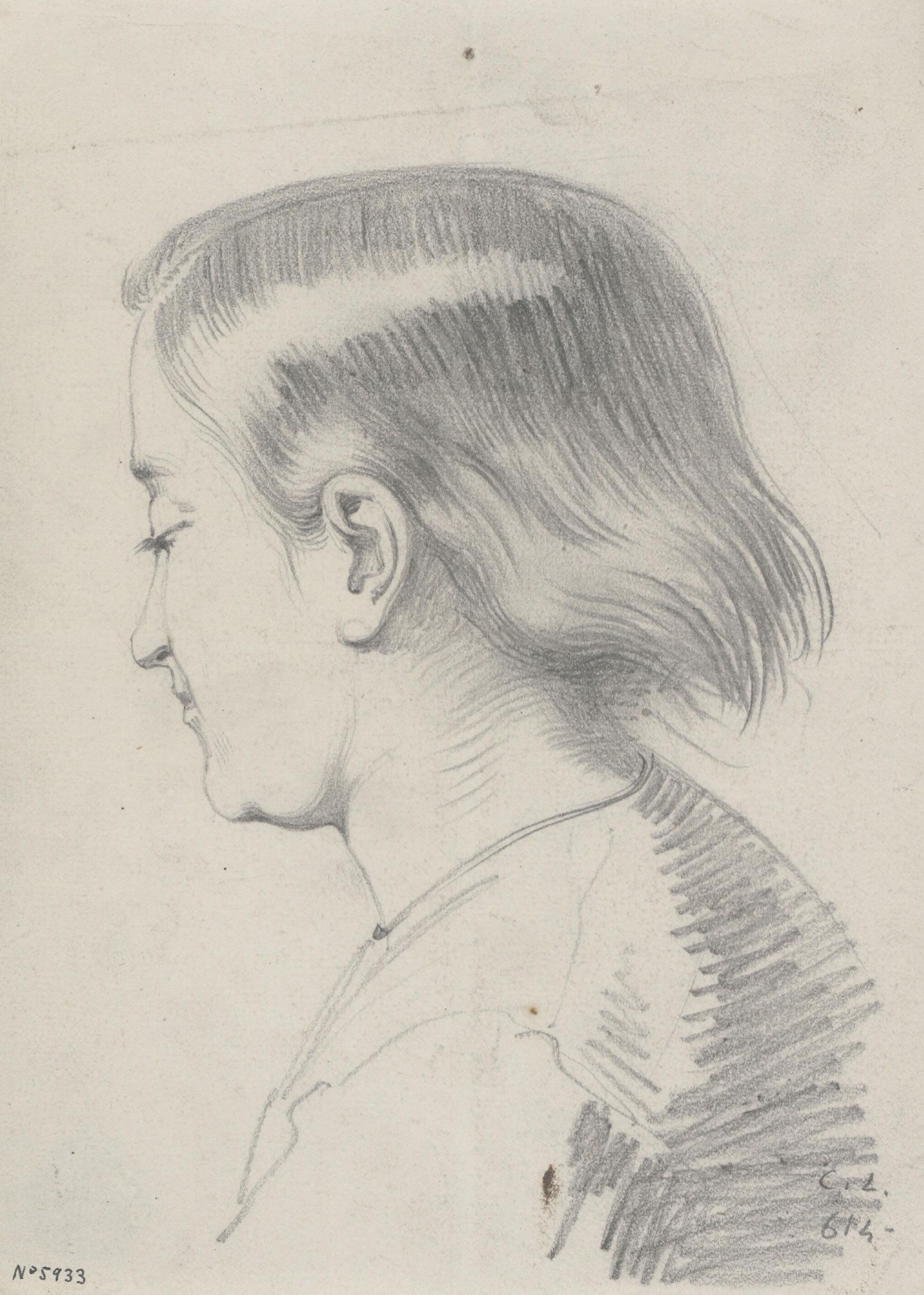 image for: Claudi Lorenzale - Cap de jove de perfil - Cap a 1840-1860