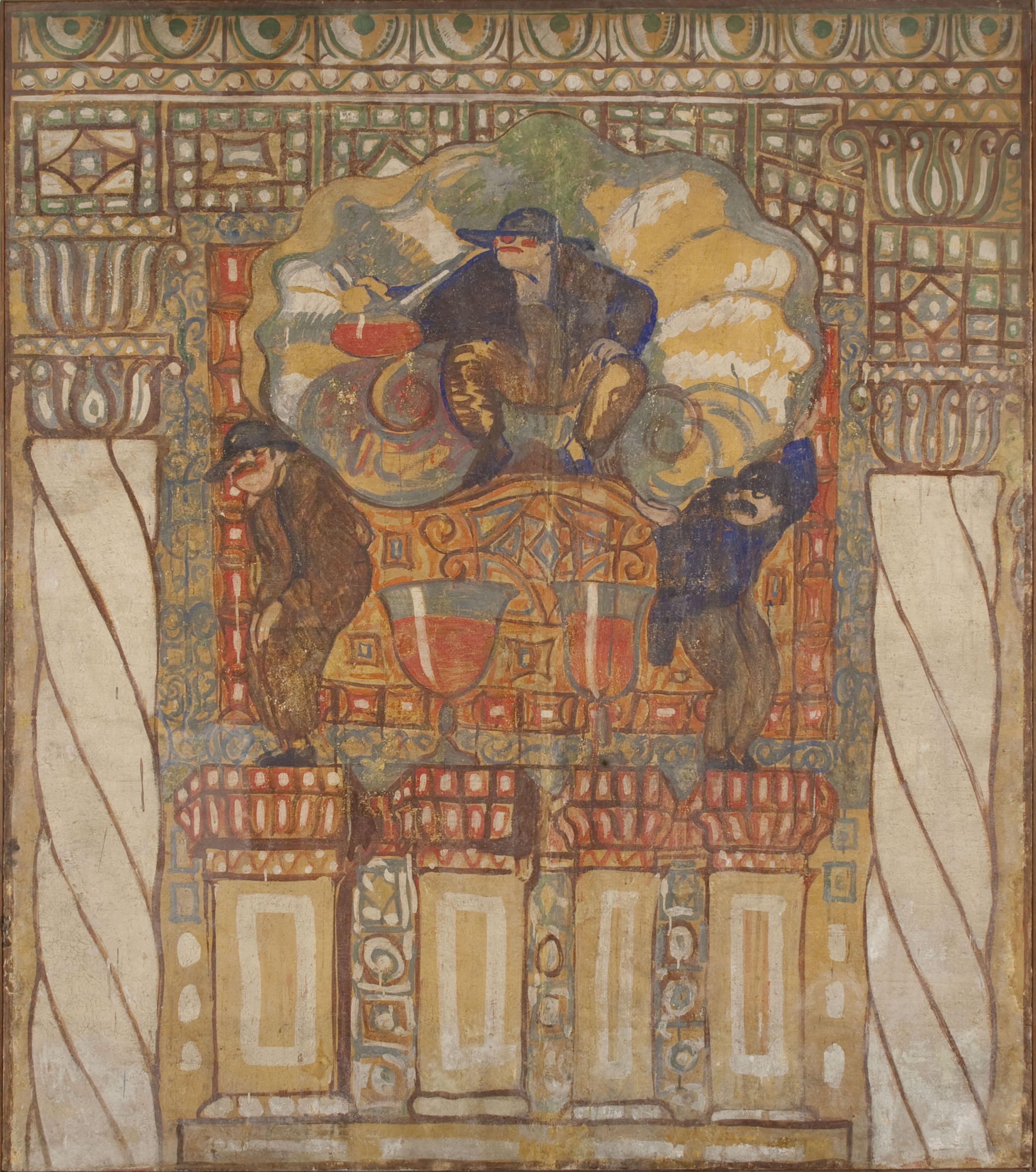 image for: Xavier Nogués - Fragment de la decoració mural del celler de les Galeries Laietanes - 1915