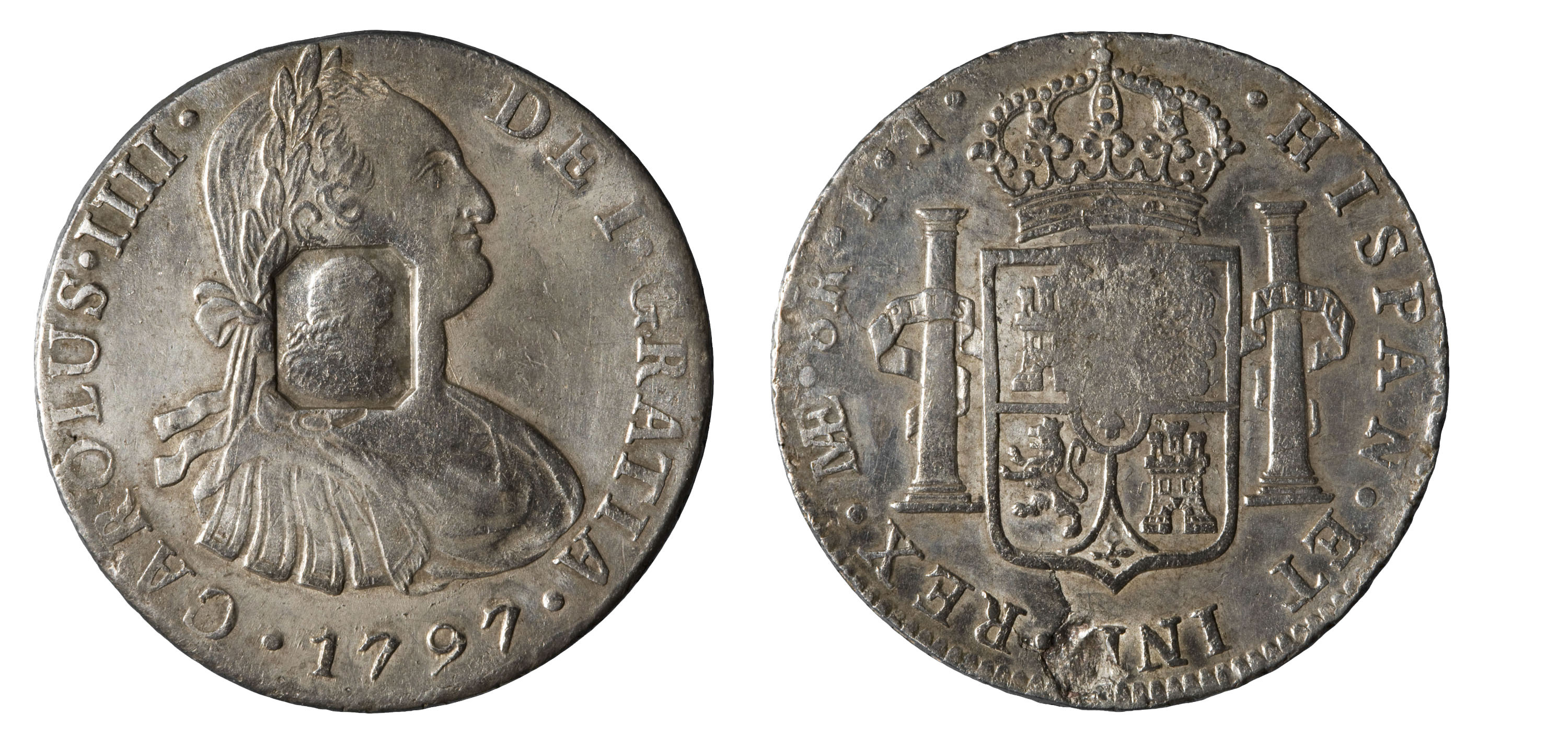 image for: Carles IV d&#039;Espanya - 8 rals amb contramarca d&#039;Anglaterra - 1797