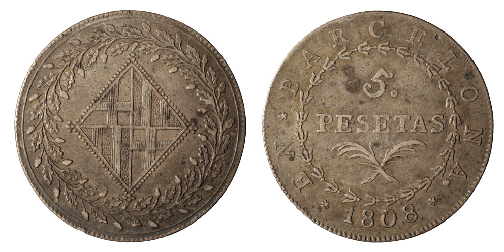 image for: Ocupació francesa - 5 pessetes - 1808