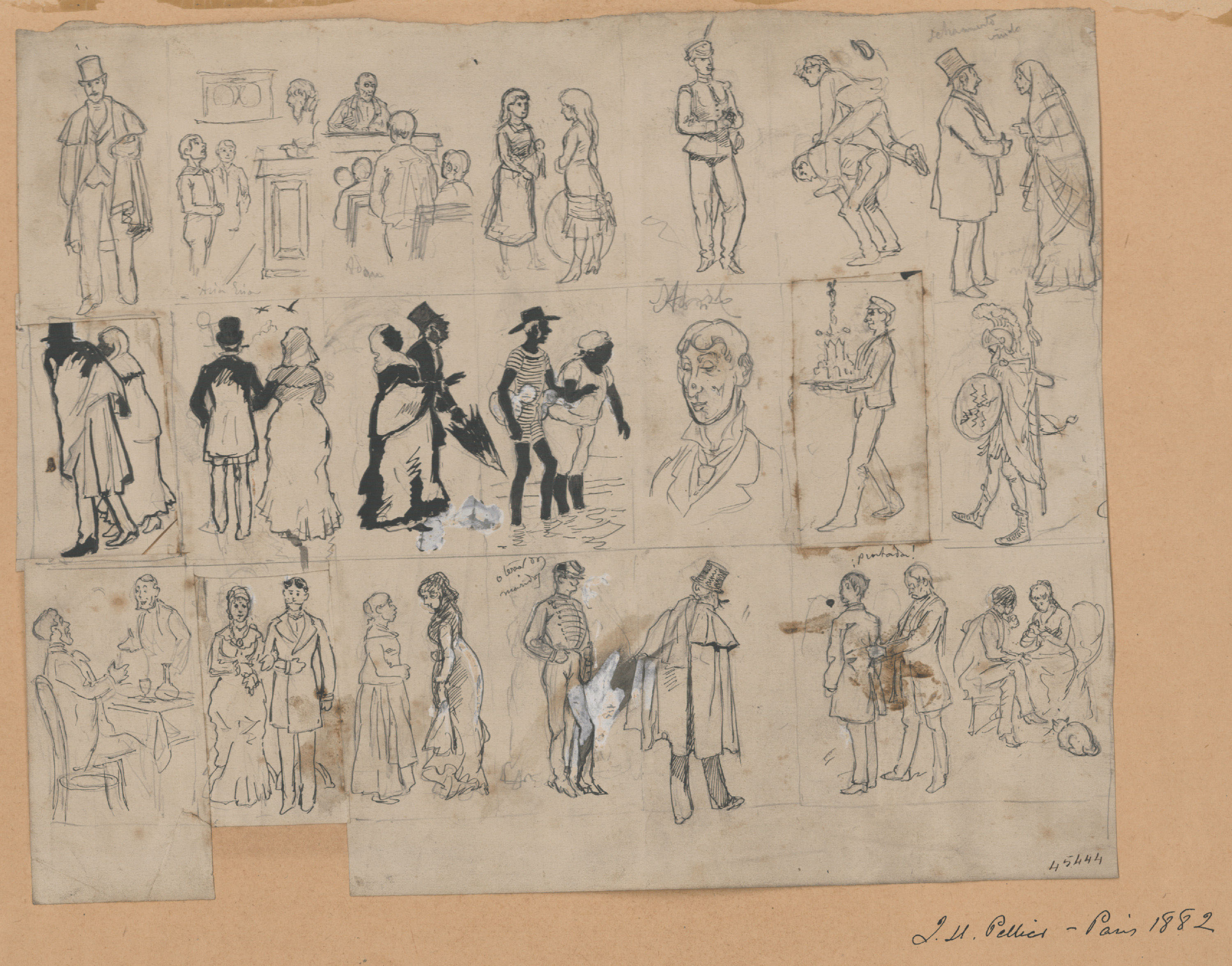 image for: Josep Lluís Pellicer - Estudis d'il·lustració per a publicacions - 1882