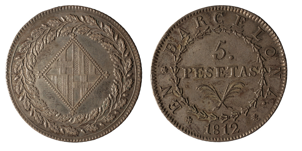 image for: Ocupació francesa - 5 pessetes - 1812