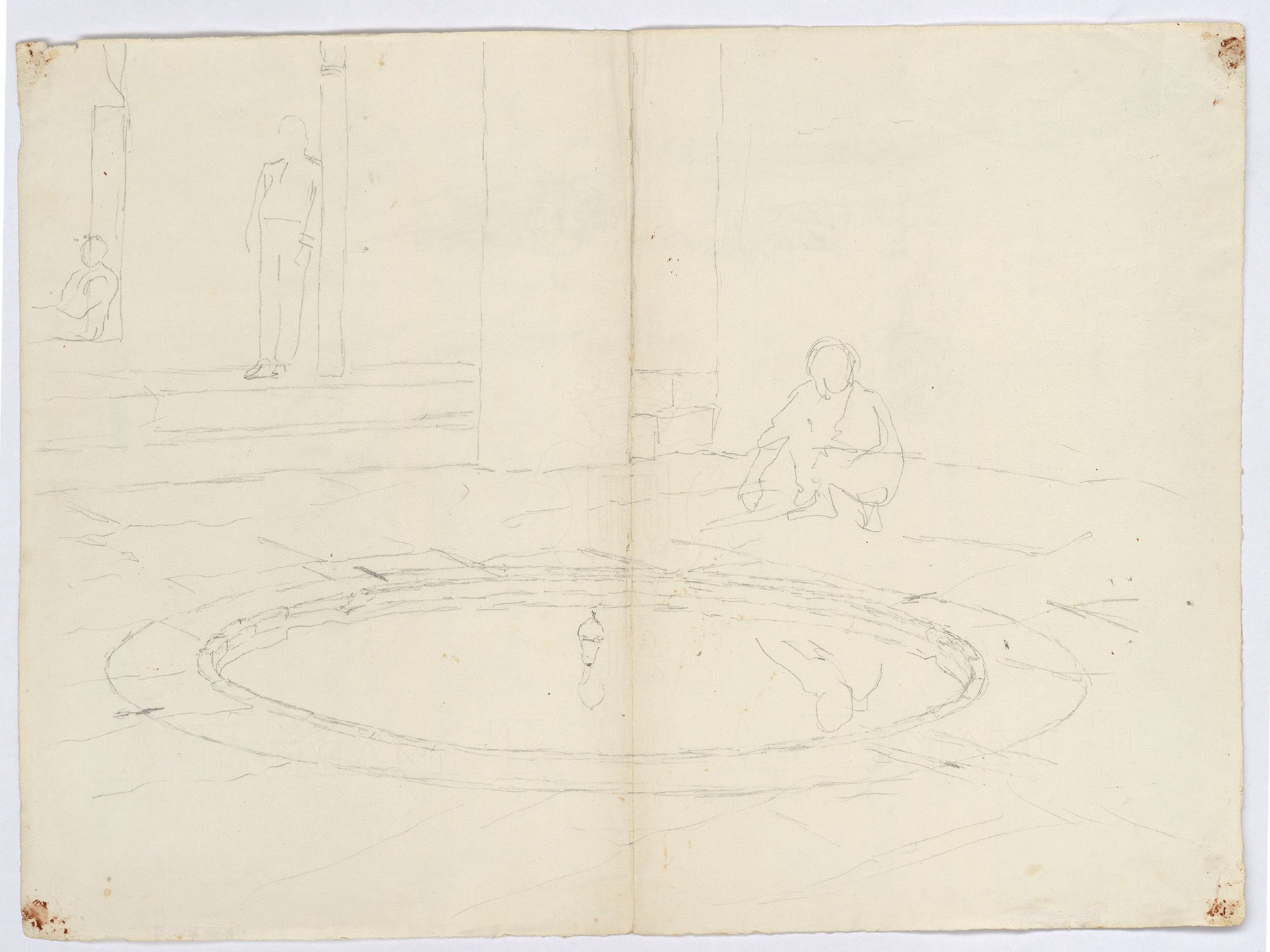 image for: Marià Fortuny - Estudi per al quadre «El tribunal de l&#039;Alhambra» (anvers) / Estudi per al quadre «El tribunal de l&#039;Alhambra» (revers) - Cap a 1871 [1]
