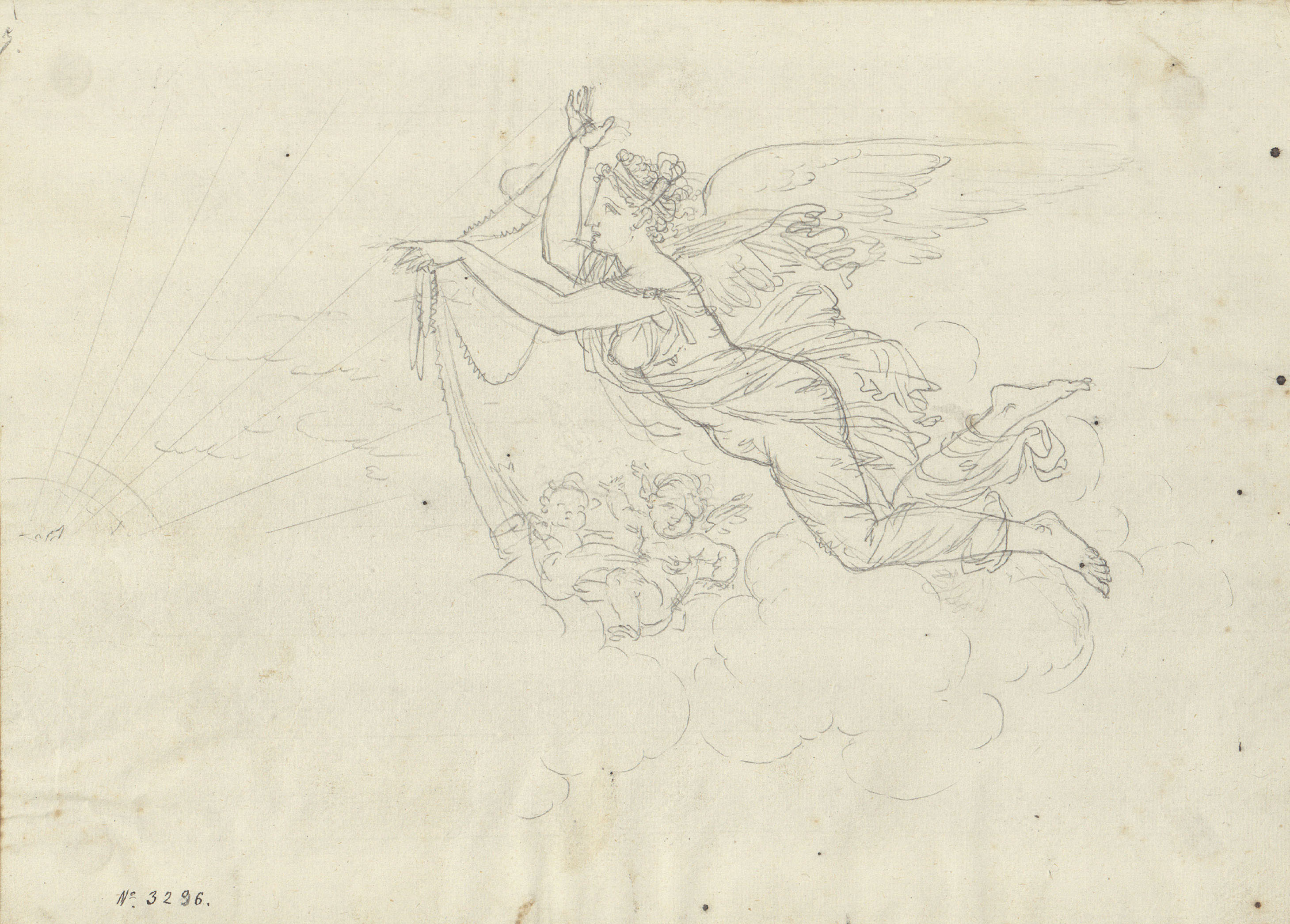 image for: Pau Rigalt - Figura al·legòrica de les Hores (Decoració de l&#039;antic Palau Castell de Pons) - Cap a 1830