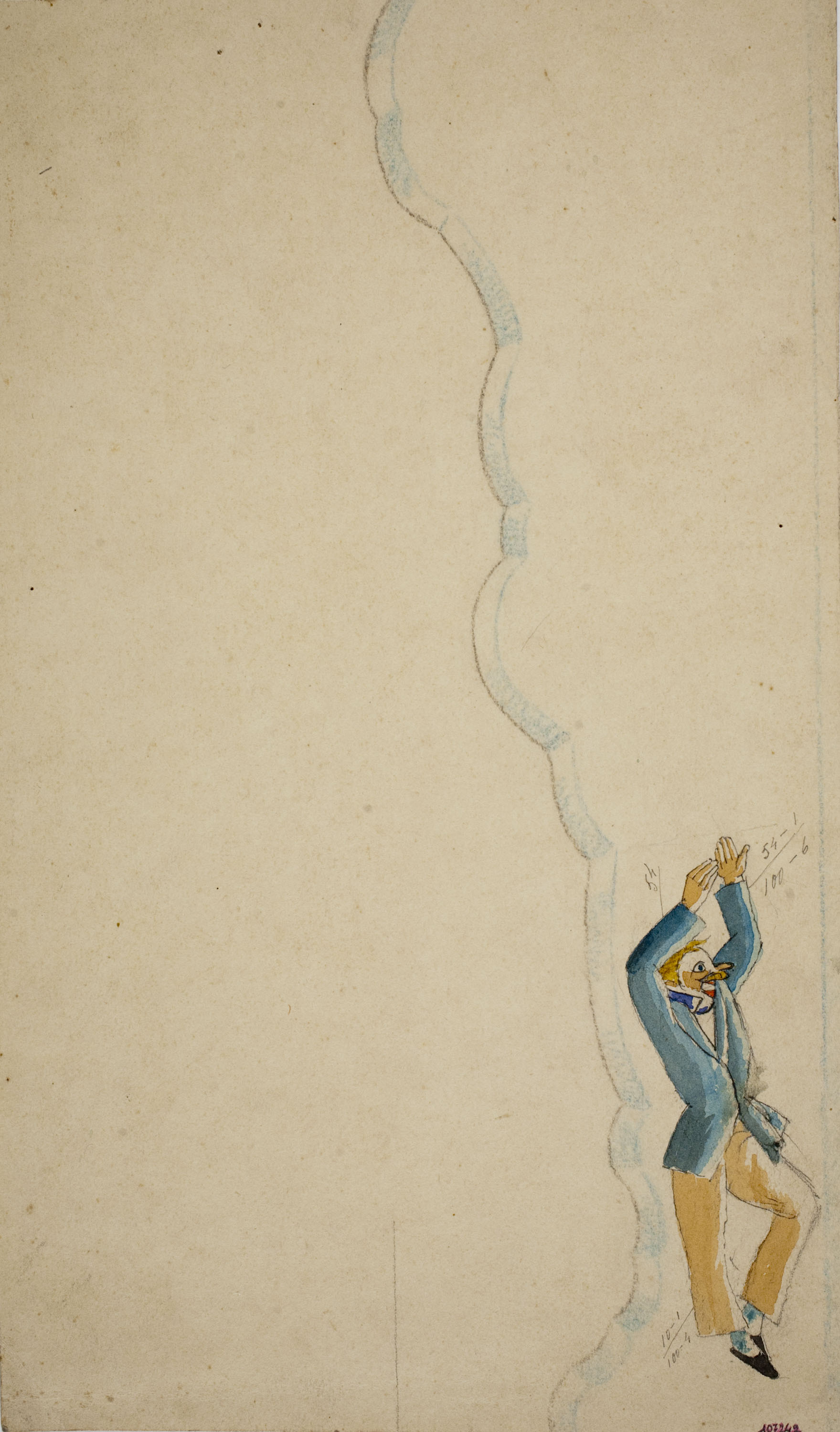 image for: Xavier Nogués - Home ballant. Estudi preparatori per a la decoració d&#039;un mirall - Cap a 1924-1928