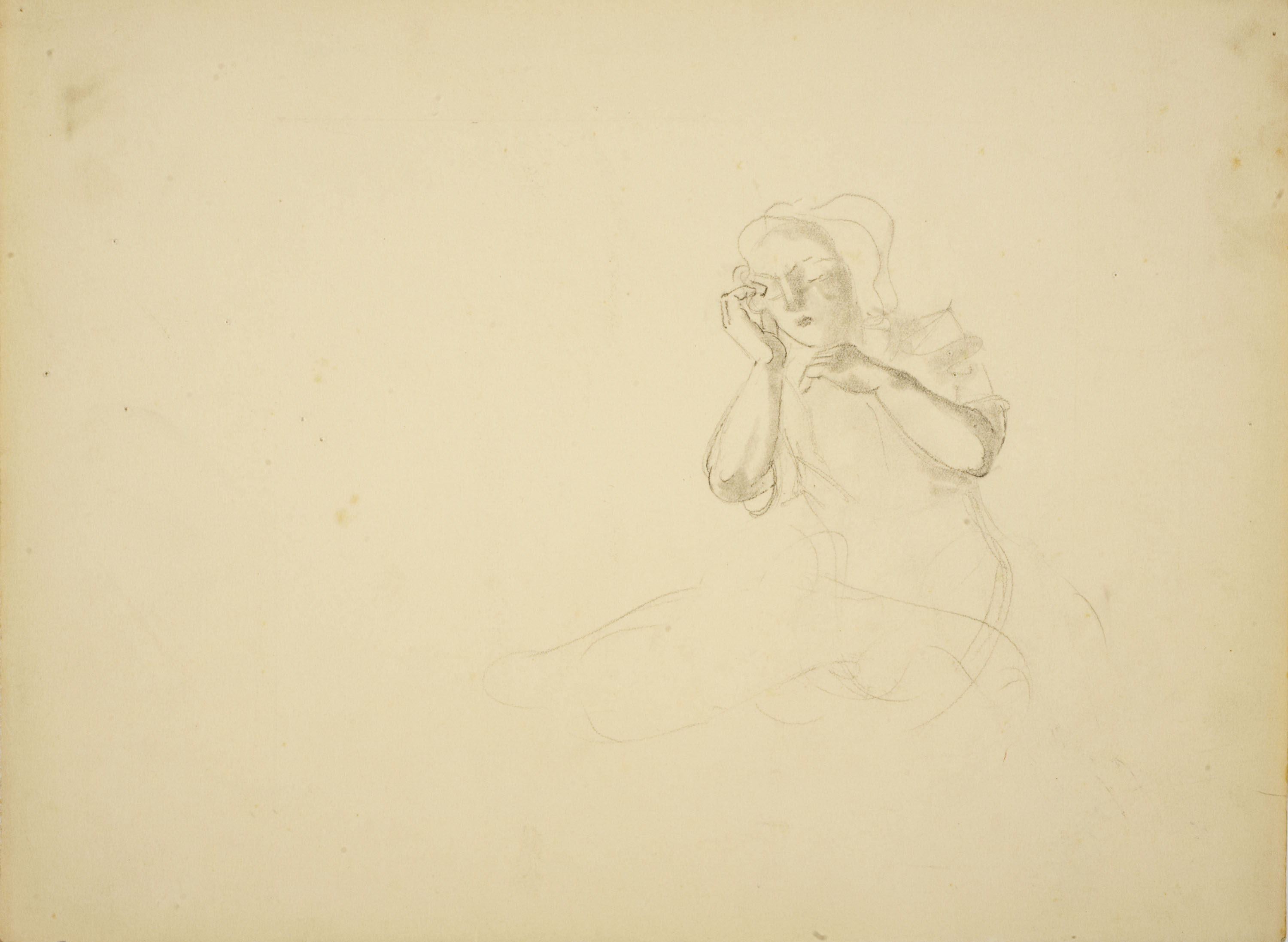 image for: Xavier Nogués - Apunt de dona dormint - Cap a 1940