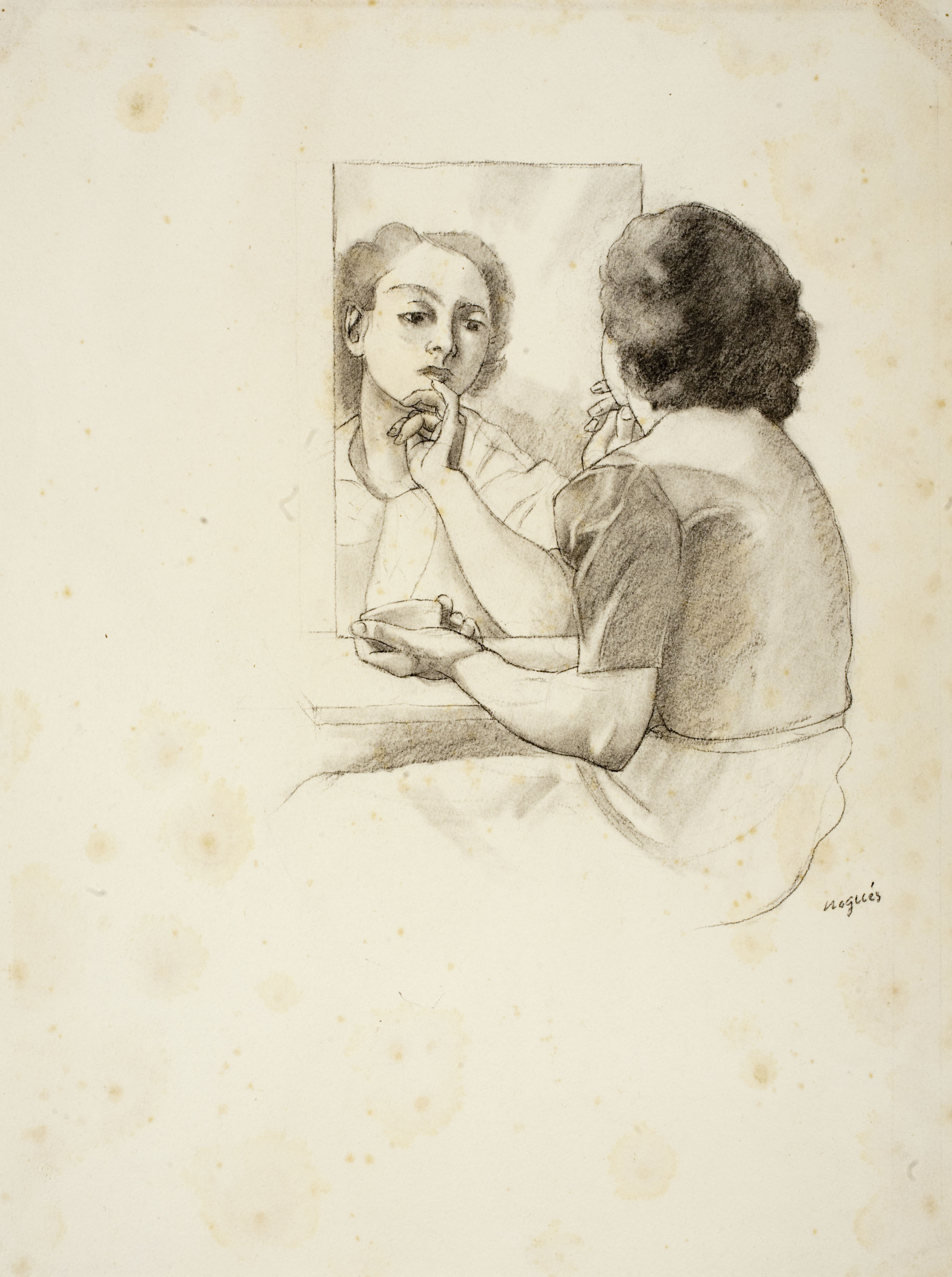 image for: Xavier Nogués - Dona davant d&#039;un mirall - Cap a 1940