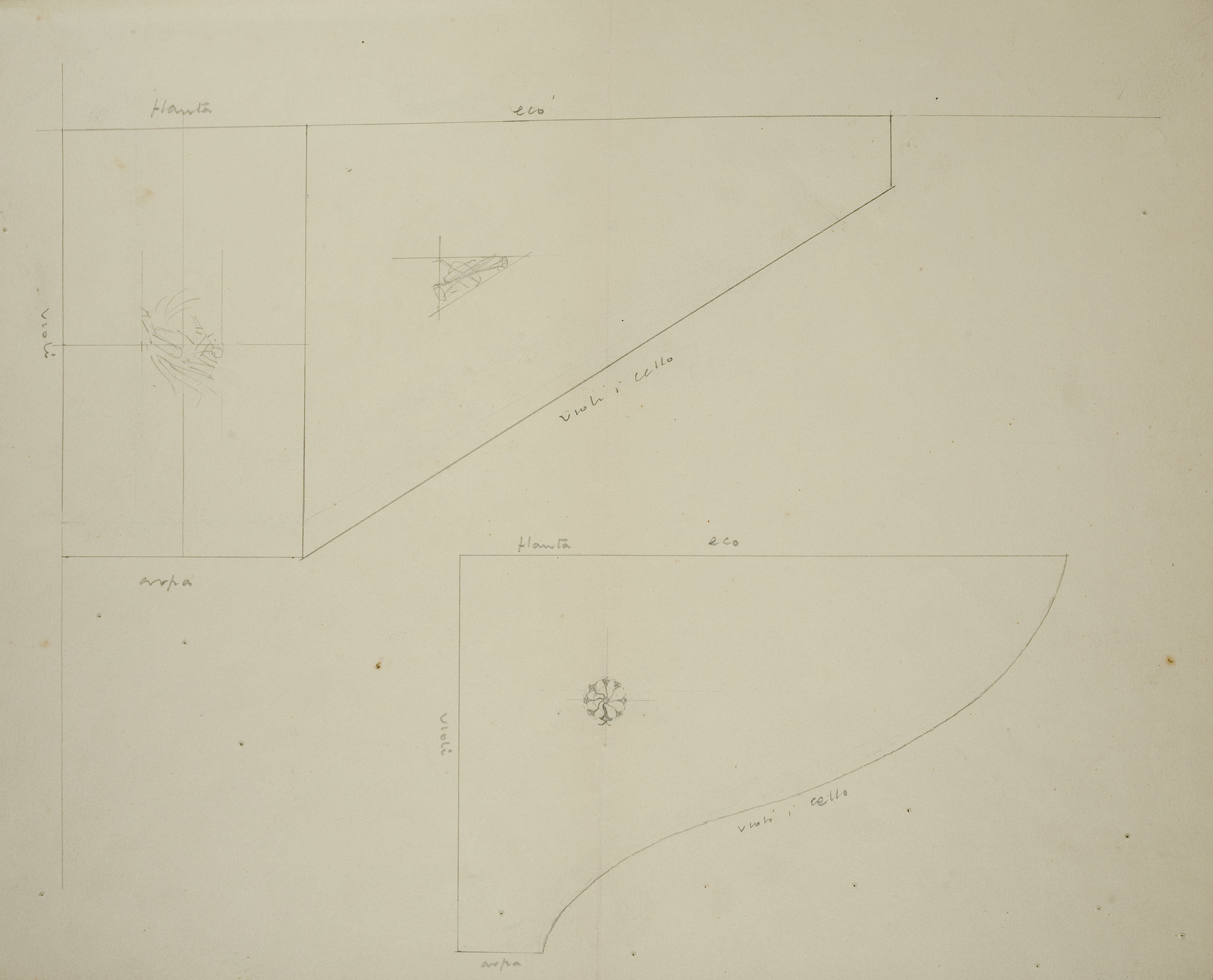 image for: Xavier Nogués - Projecte no realitzat per a la decoració d&#039;un piano de cua - Segon quart del segle XX