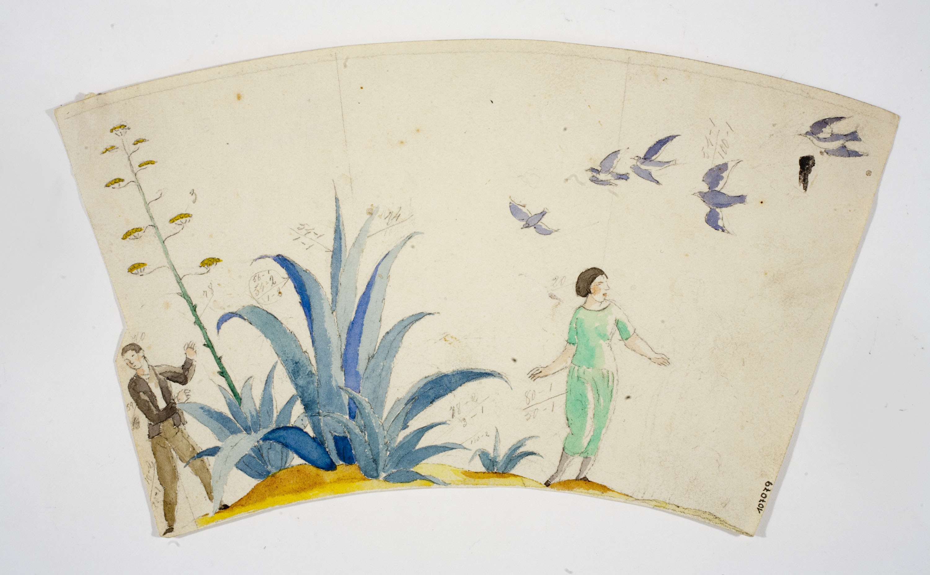 image for: Xavier Nogués - Parella al camp. Estudi preparatori per a la decoració de vidre esmaltat - Cap a 1924-1928