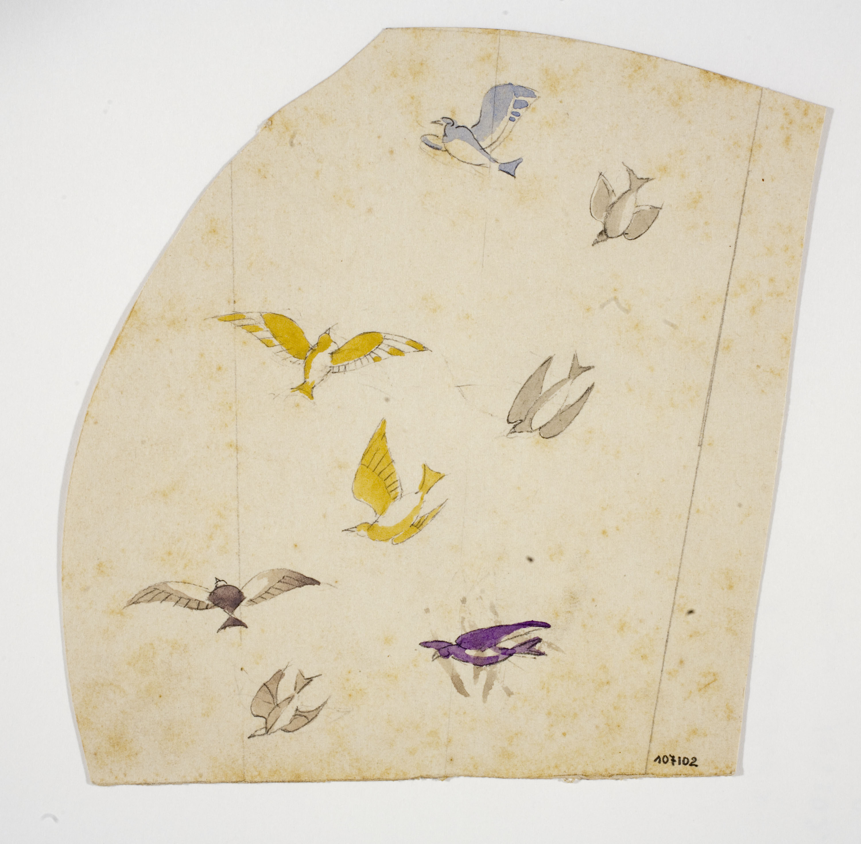 image for: Xavier Nogués - Ocells. Estudi preparatori per a la decoració de vidre esmaltat - Cap a 1924-1928