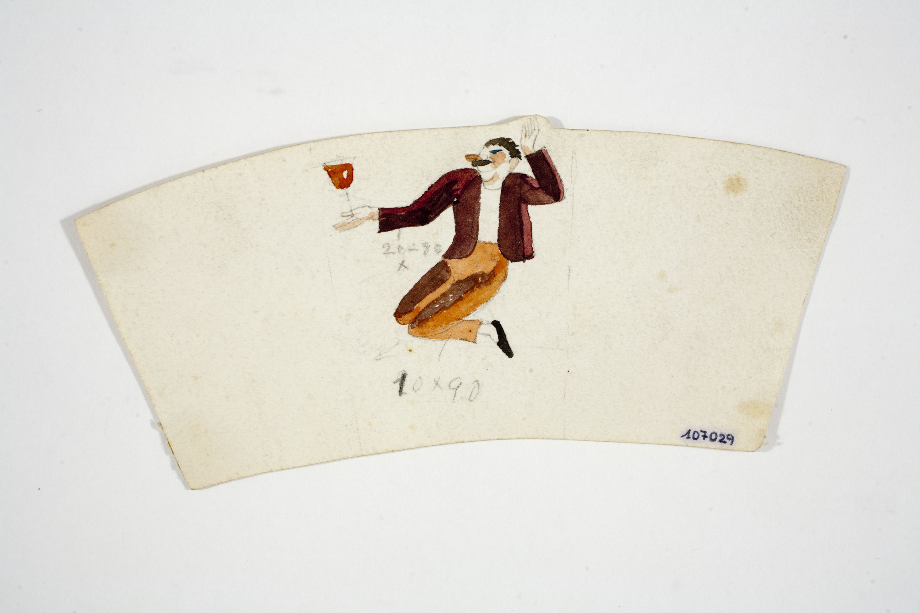 image for: Xavier Nogués - Borratxet. Estudi preparatori per a la decoració d&#039;un got de vidre esmaltat - Cap a 1924-1928