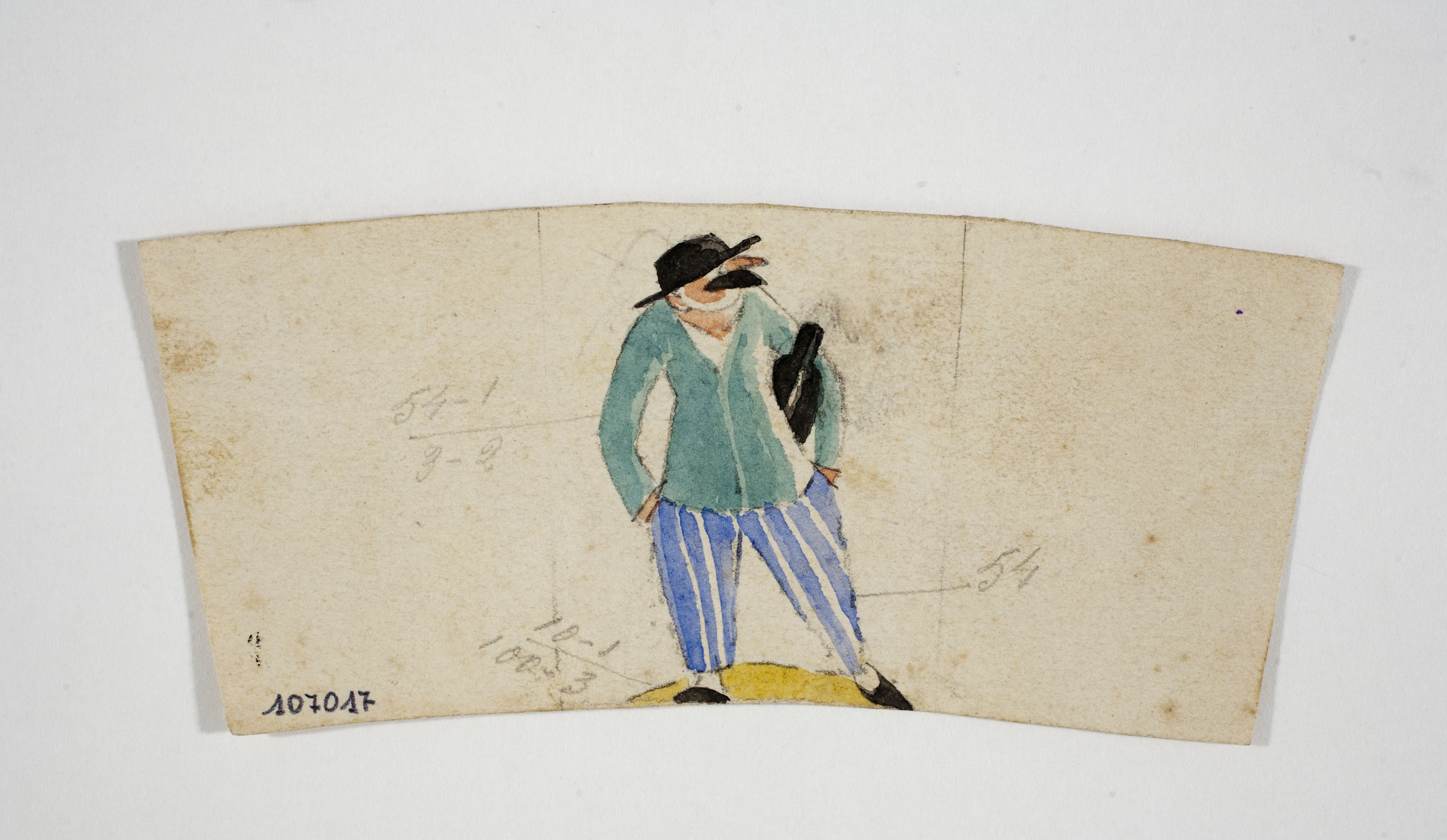 image for: Xavier Nogués - Borratxet. Estudi preparatori per a la decoració d&#039;un got de vidre esmaltat - Cap a 1924-1928