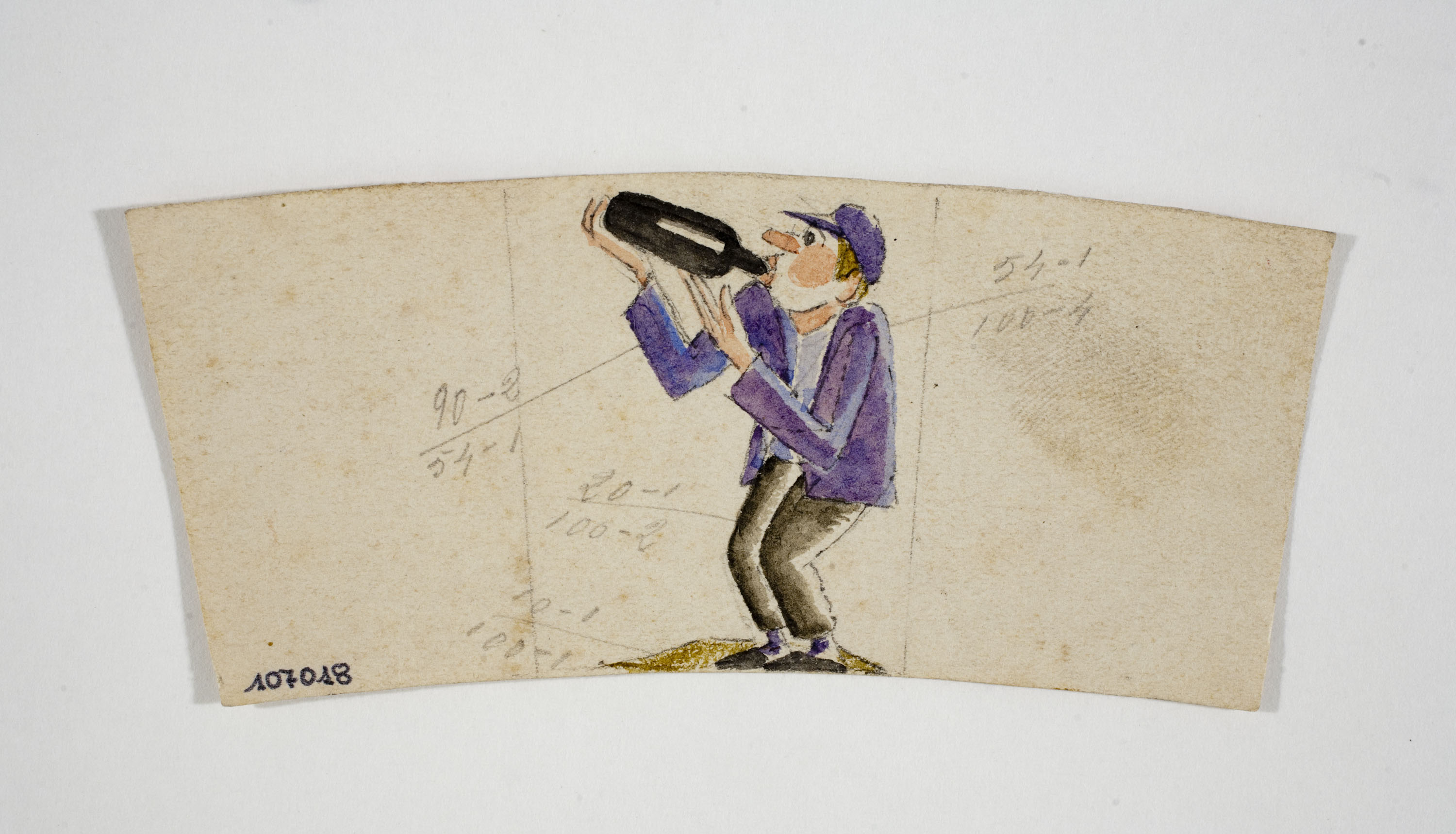 image for: Xavier Nogués - Borratxet. Estudi preparatori per a la decoració d&#039;un got de vidre esmaltat - Cap a 1924-1928