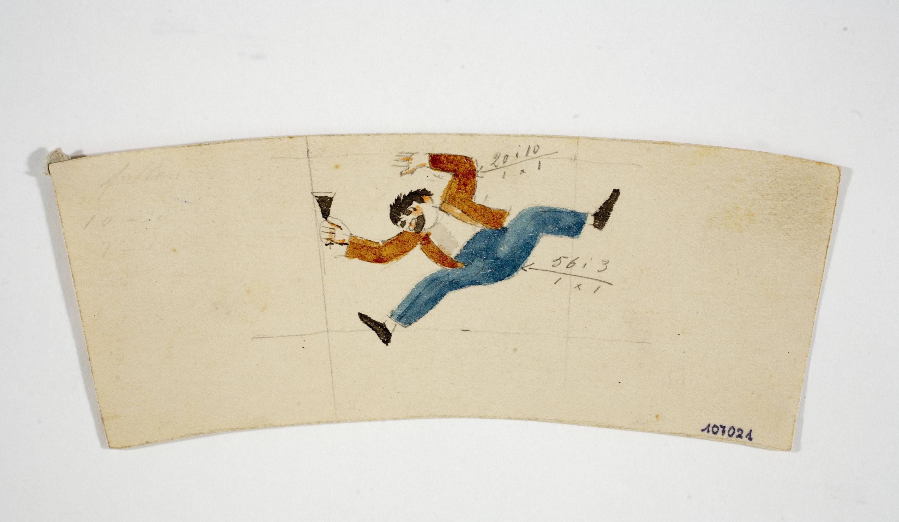 image for: Xavier Nogués - Borratxet. Estudi preparatori per a la decoració d&#039;un got de vidre esmaltat - Cap a 1924-1928