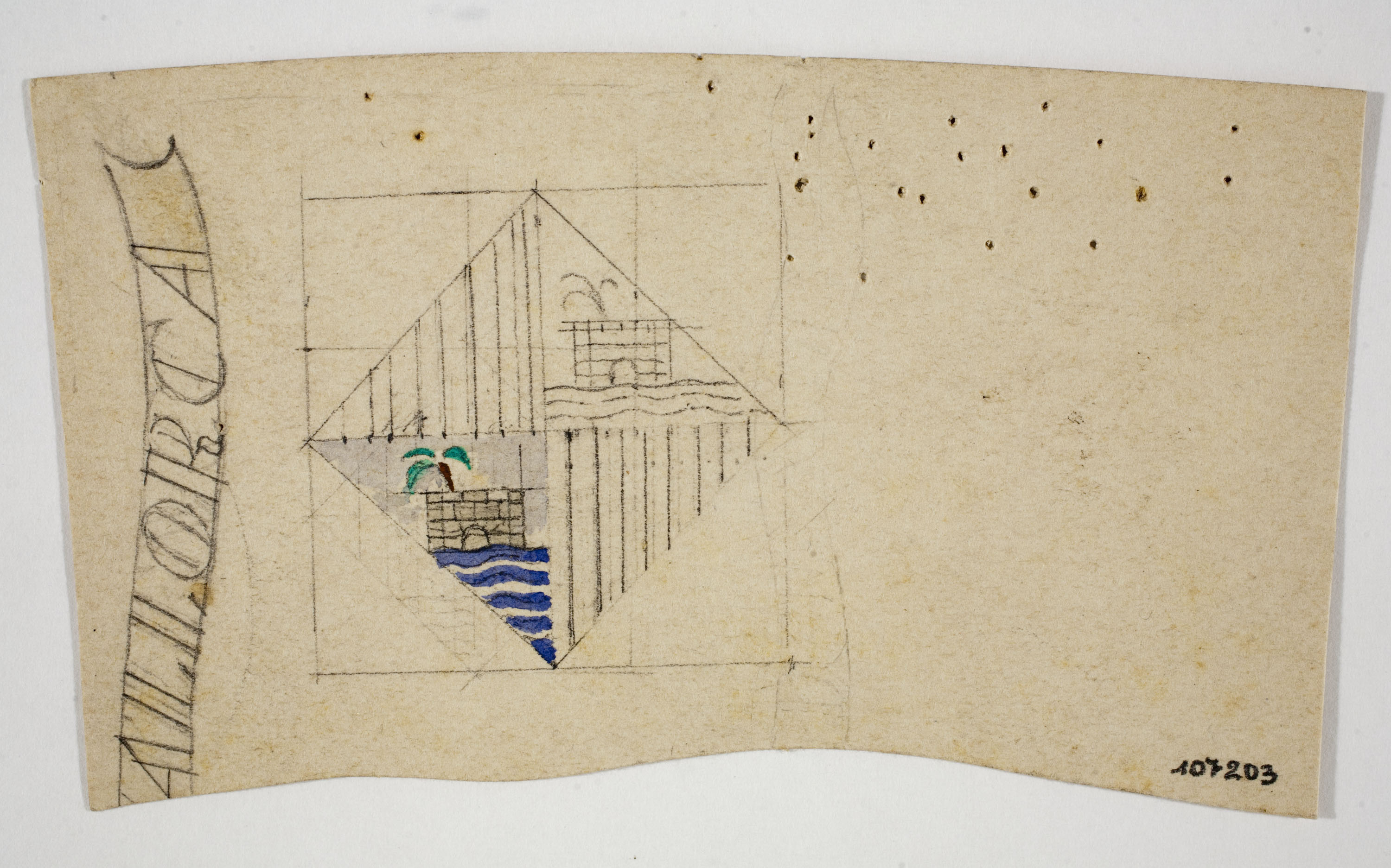 image for: Xavier Nogués - Esbós de l&#039;escut de Mallorca. Estudi preparatori per a un medalló - Cap a 1924-1928