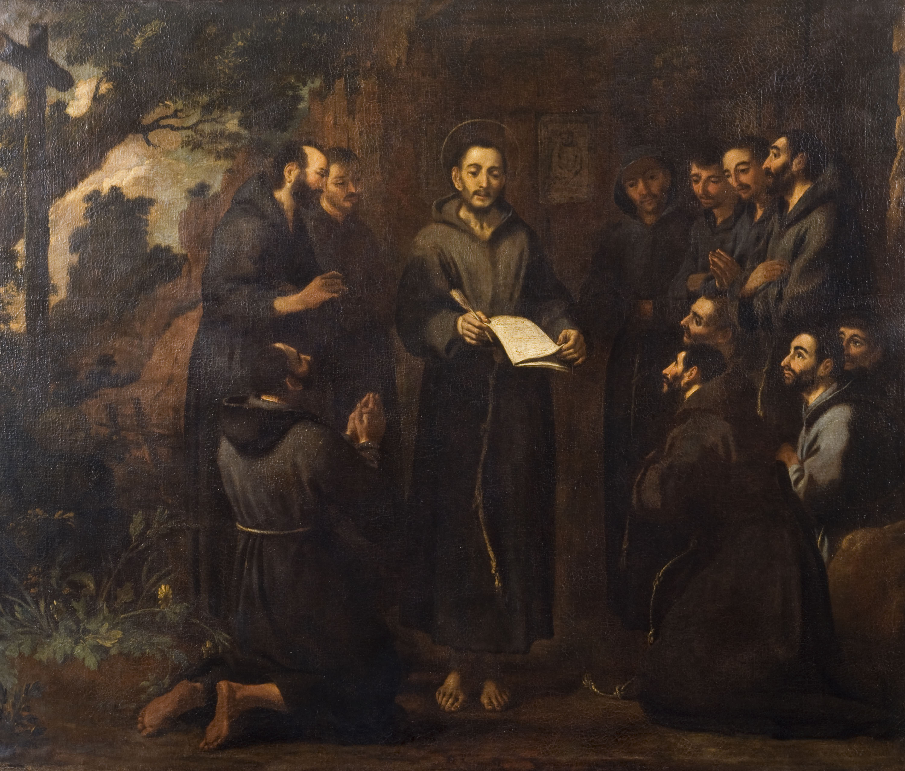 image for: Antoni Viladomat - Sant Francesc llegeix als seus companys la nova regla del seu orde - Cap a 1729-1733