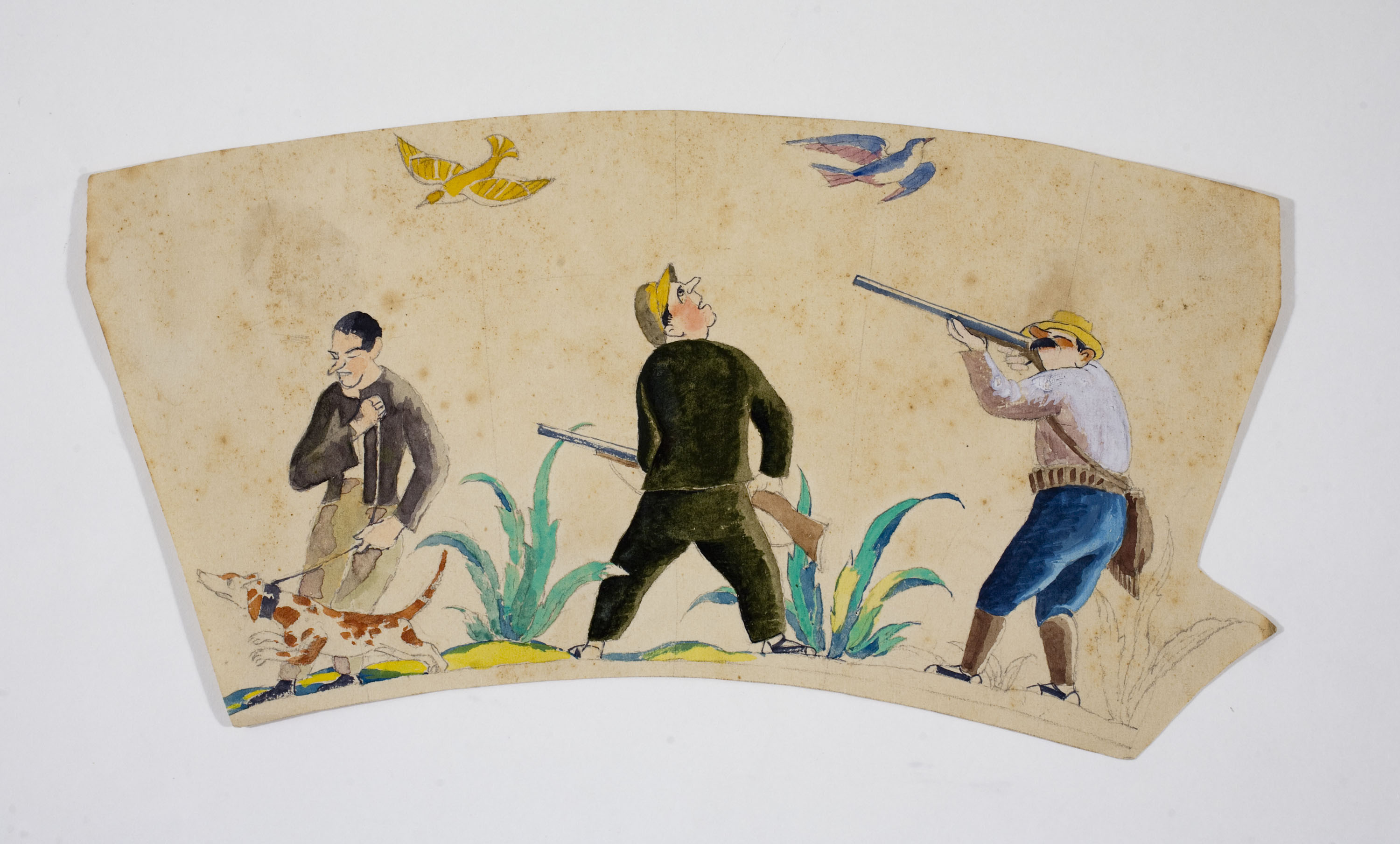 image for: Xavier Nogués - Escena de caça. Estudi preparatori per a la decoració d&#039;un got de vidre esmaltat - Cap a 1924