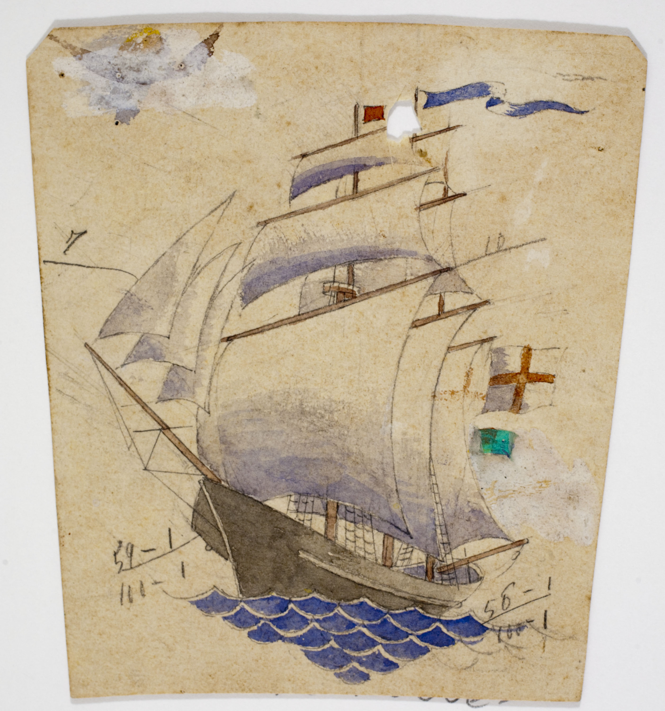 image for: Xavier Nogués - Veler. Estudi preparatori per a un got de vidre esmaltat - Cap a 1924