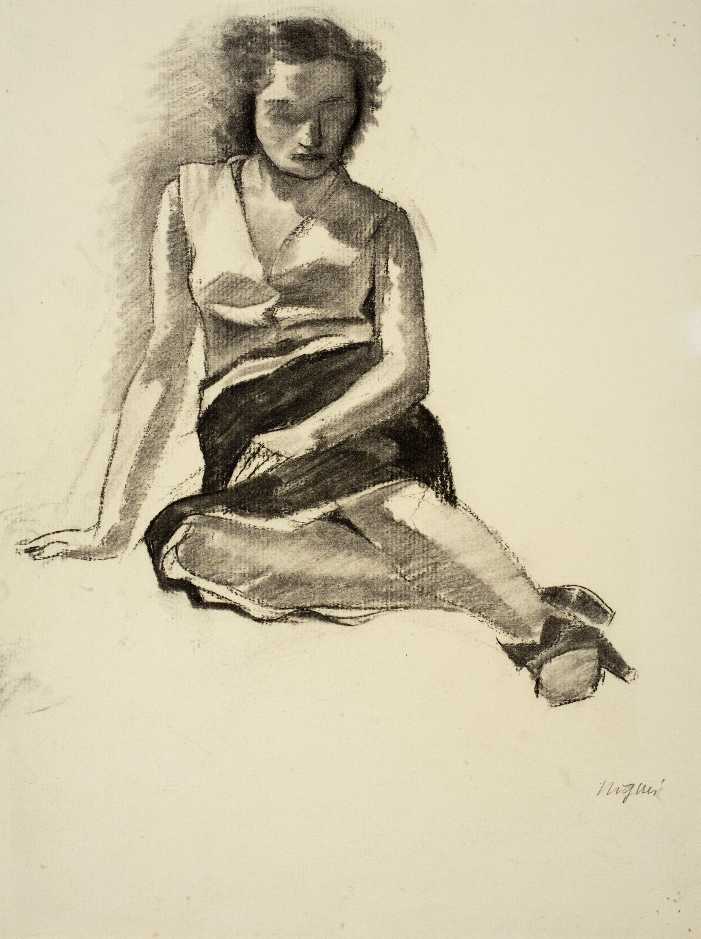 image for: Xavier Nogués - Dona asseguda a terra - Cap a 1940