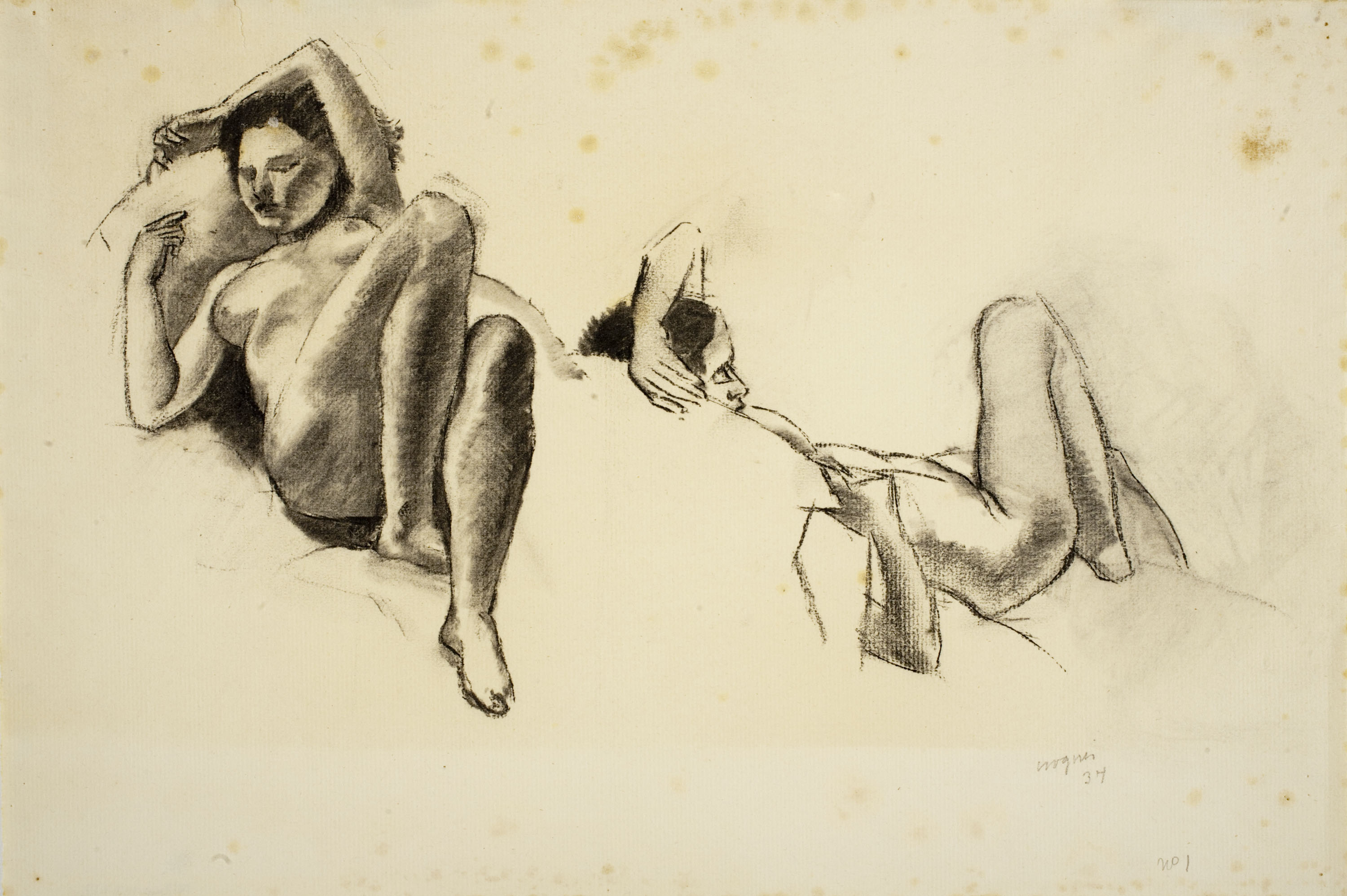 image for: Xavier Nogués - Dos apunts de nu femení - 1937