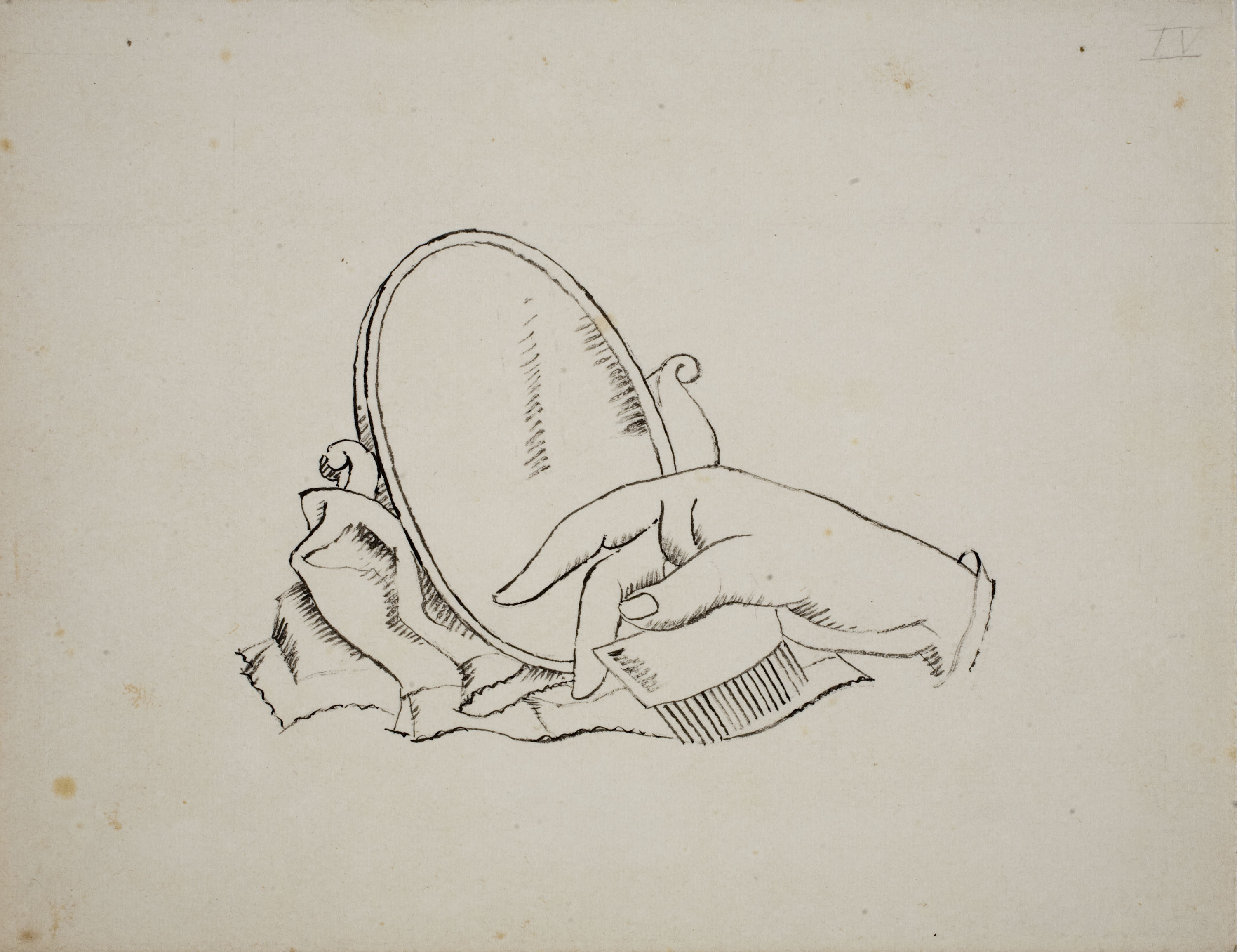 image for: Xavier Nogués - Mà femenina amb una pinta davant d&#039;un mirall (il·lustració no publicada per a l&#039;obra de Pedro Antonio de Alarcón «El Sombrero de tres picos») - Cap a 1934