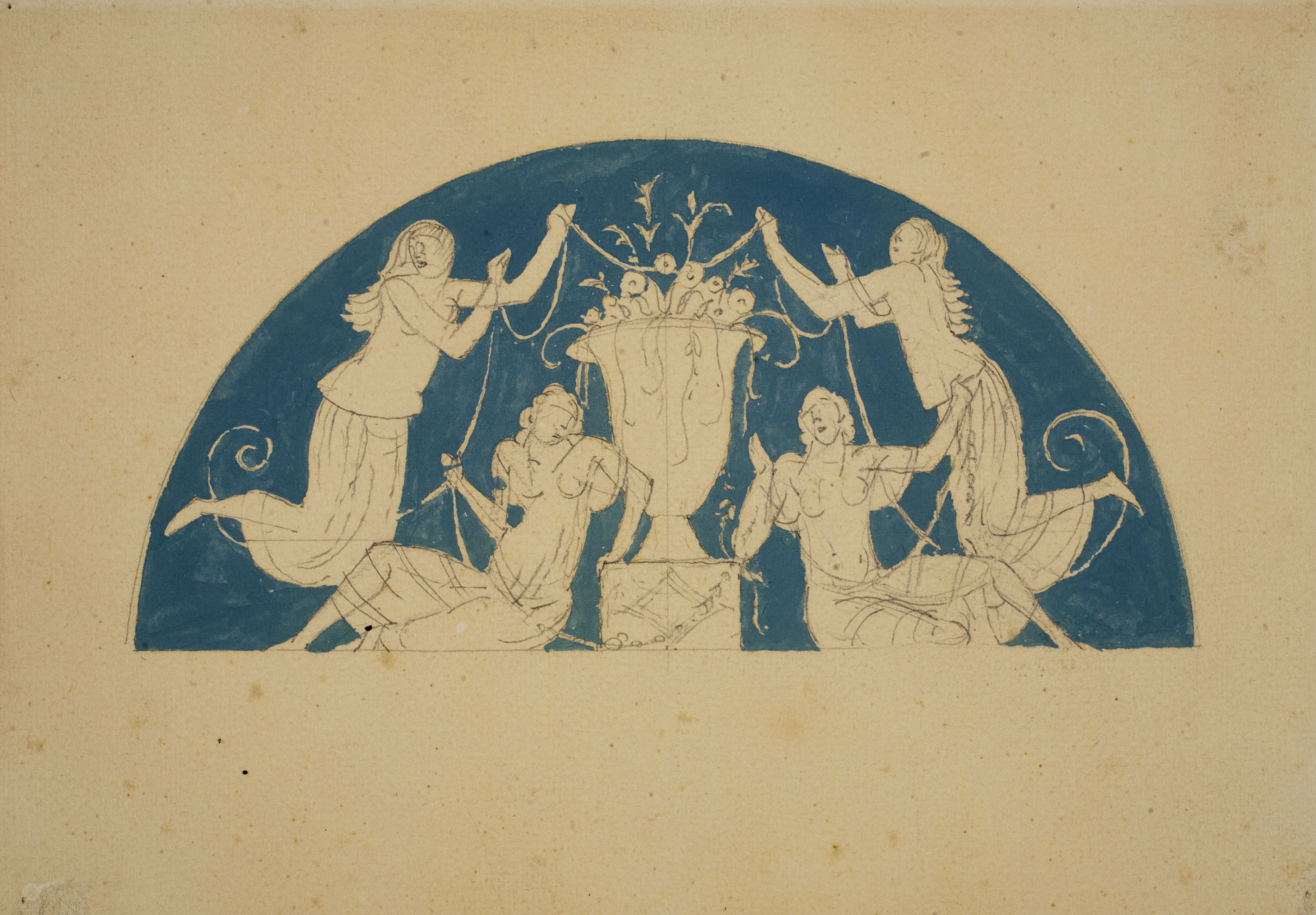 image for: Xavier Nogués - Sobreporta. Estudi preparatori per a la decoració mural del despatx de l&#039;alcalde a la Casa de la Ciutat de Barcelona - Cap a 1929-1933