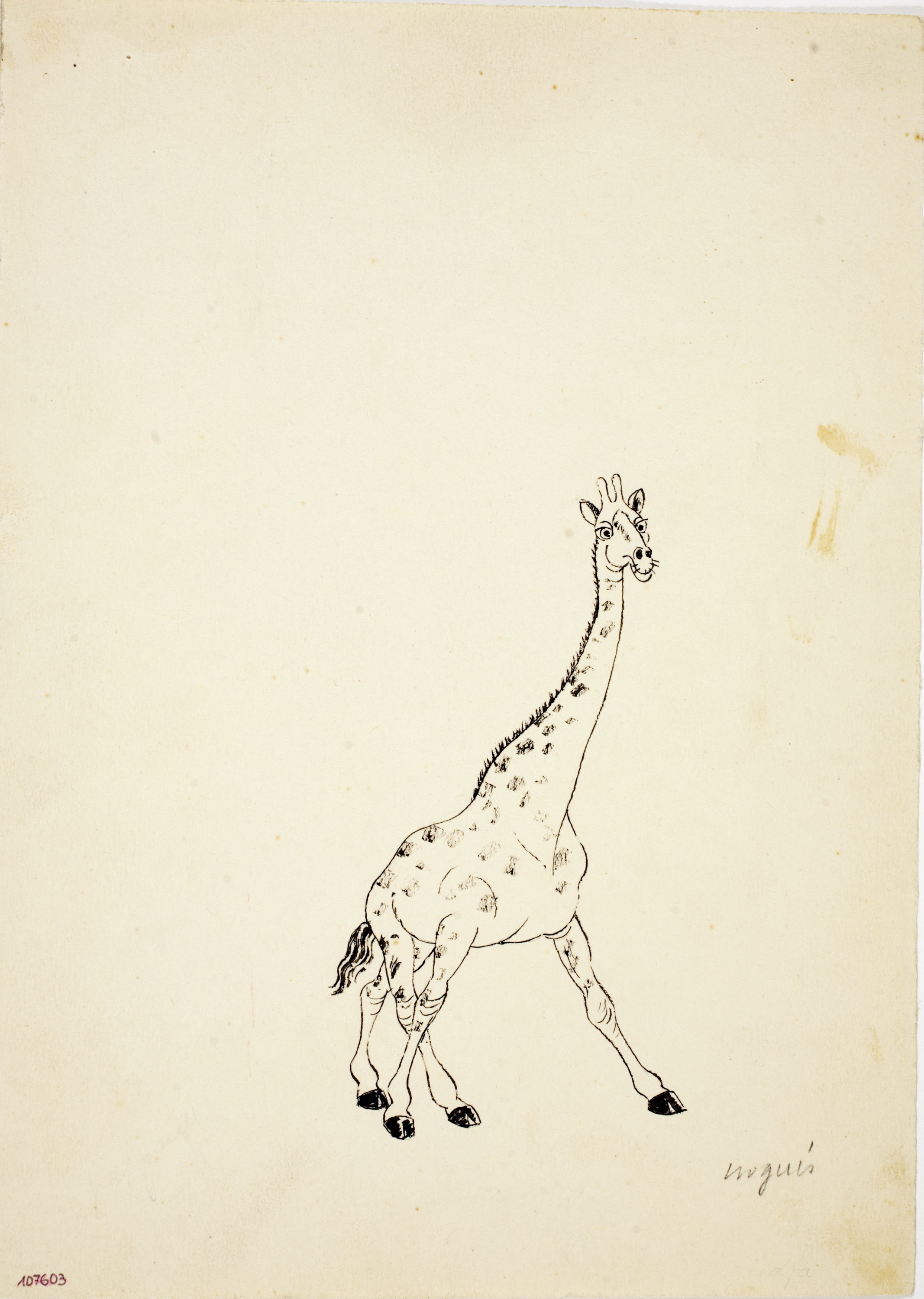 image for: Xavier Nogués - Girafa (il·lustració per al «Bestiari» de Joan Oliver) - Cap a 1937
