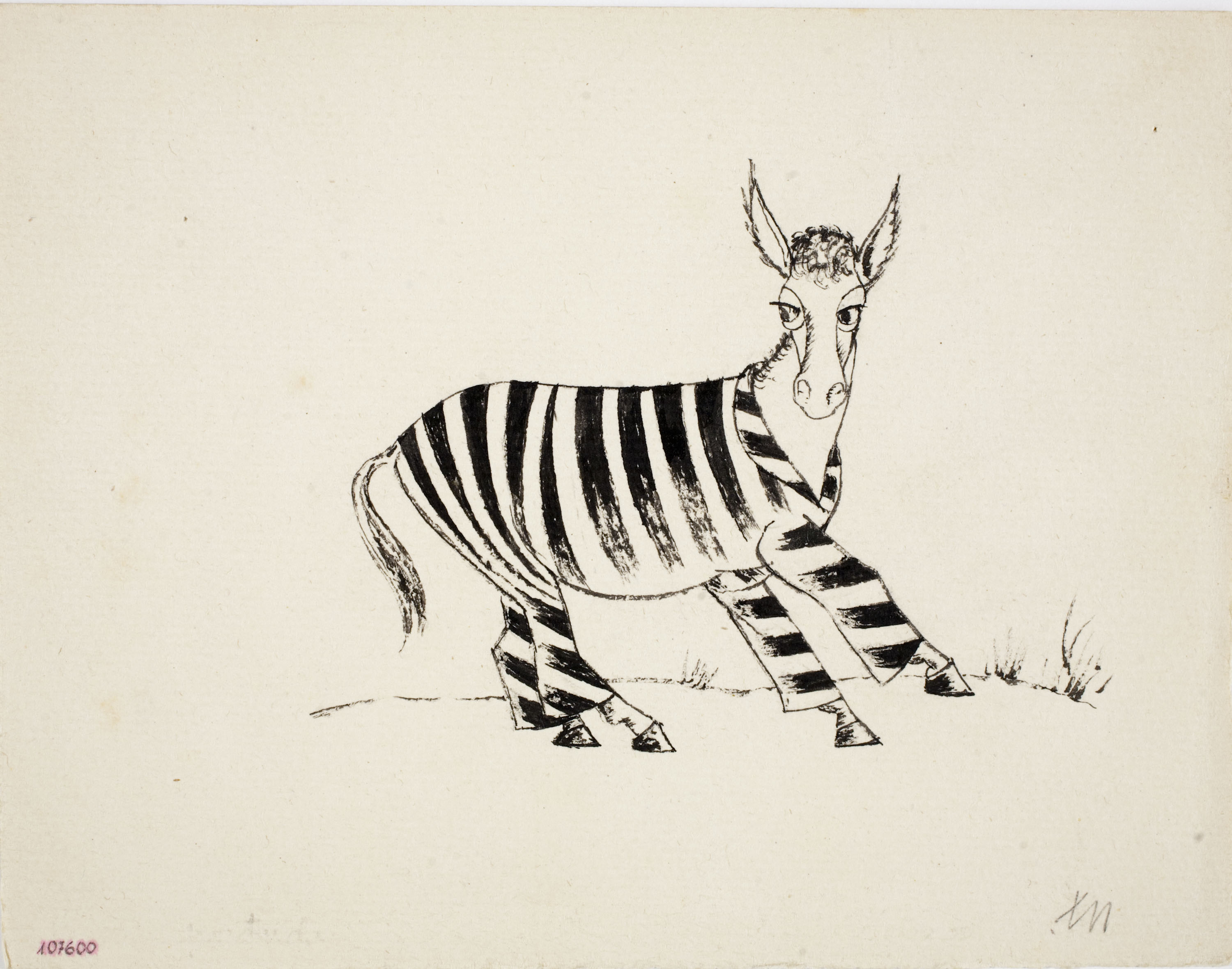 image for: Xavier Nogués - Zebra (il·lustració no publicada per al «Bestiari» de Joan Oliver) - Cap a 1937