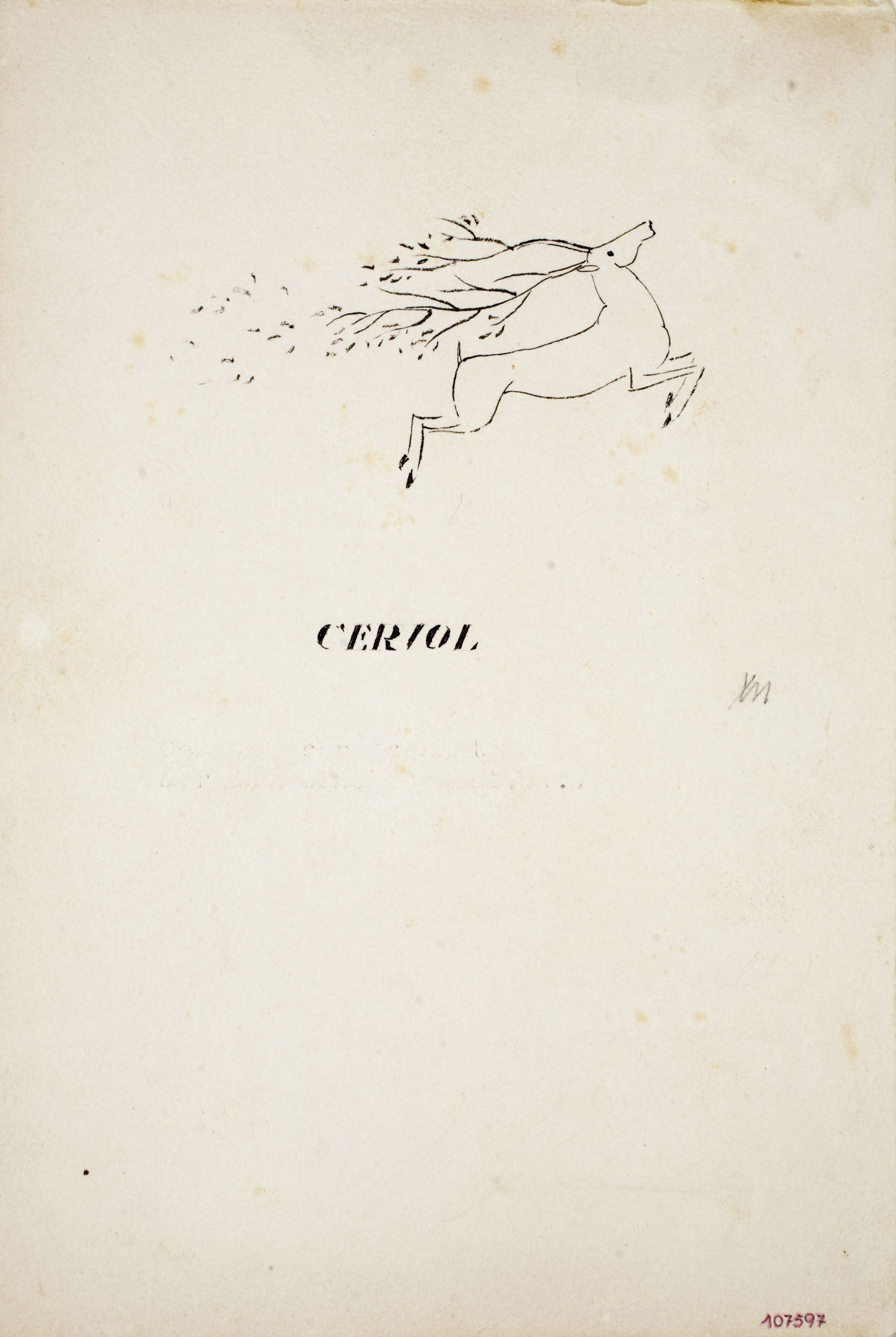 image for: Xavier Nogués - Cérvol (il·lustració per al «Bestiari» de Joan Oliver) - Cap a 1937