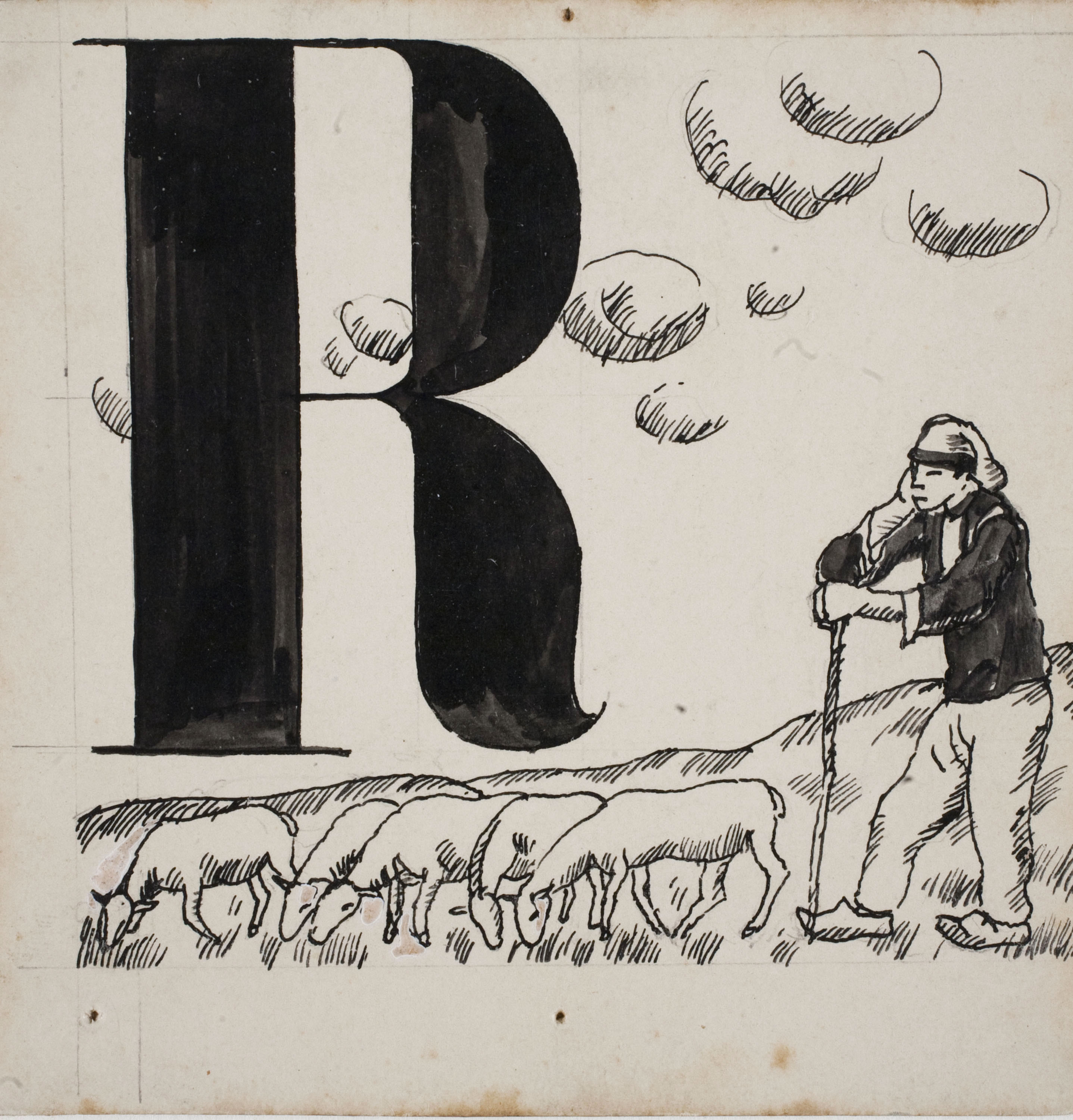 image for: Xavier Nogués - Lletra R (il·lustració per a l&#039;«Abecedari català per a nens» editat per la Llibreria Nacional Catalana de Salvat-Papasseit) - 1920