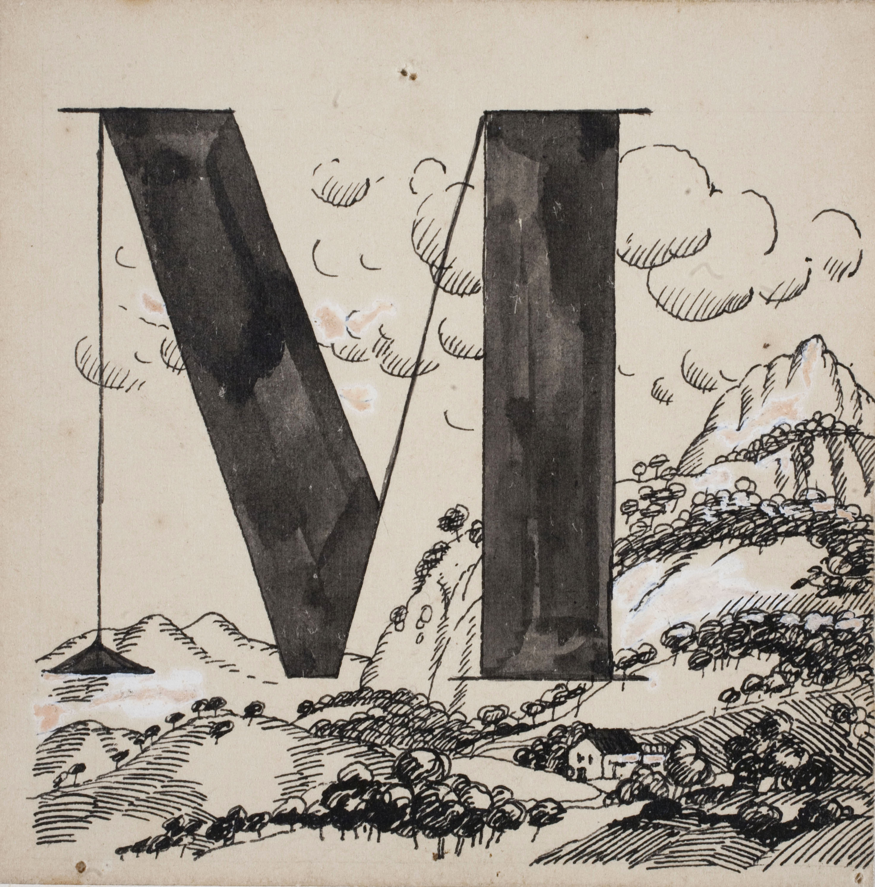 image for: Xavier Nogués - Lletra M (il·lustració per a l&#039;«Abecedari català per a nens» editat per la Llibreria Nacional Catalana de Salvat-Papasseit) - 1920