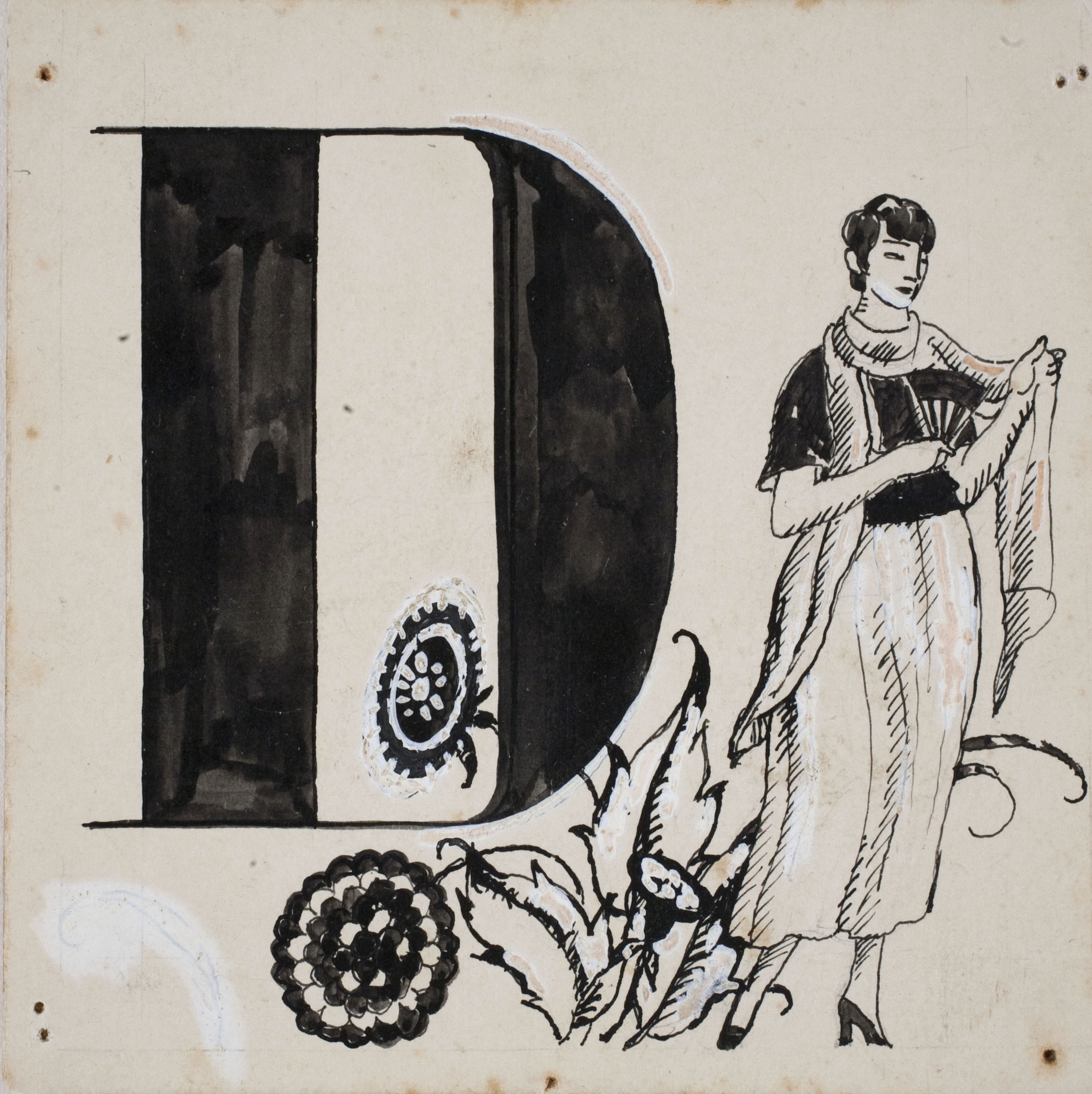 image for: Xavier Nogués - Lletra D (il·lustració per a l&#039;«Abecedari català per a nens». Variant no publicada) - 1920