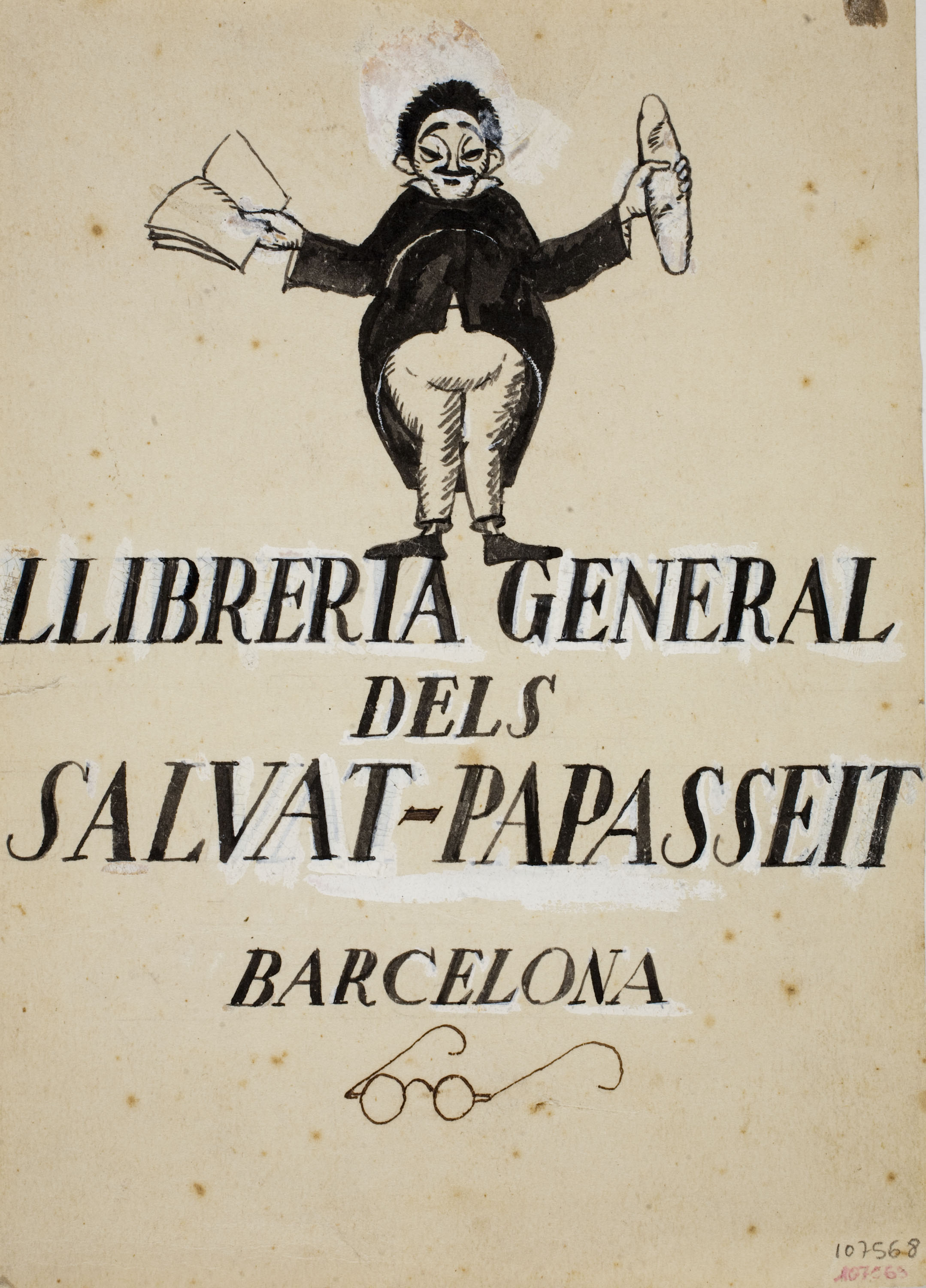 image for: Xavier Nogués - Estudi preparatori per a l&#039;anunci de la «Llibreria general dels Salvat-Papasseit, Barcelona» - Cap a 1920