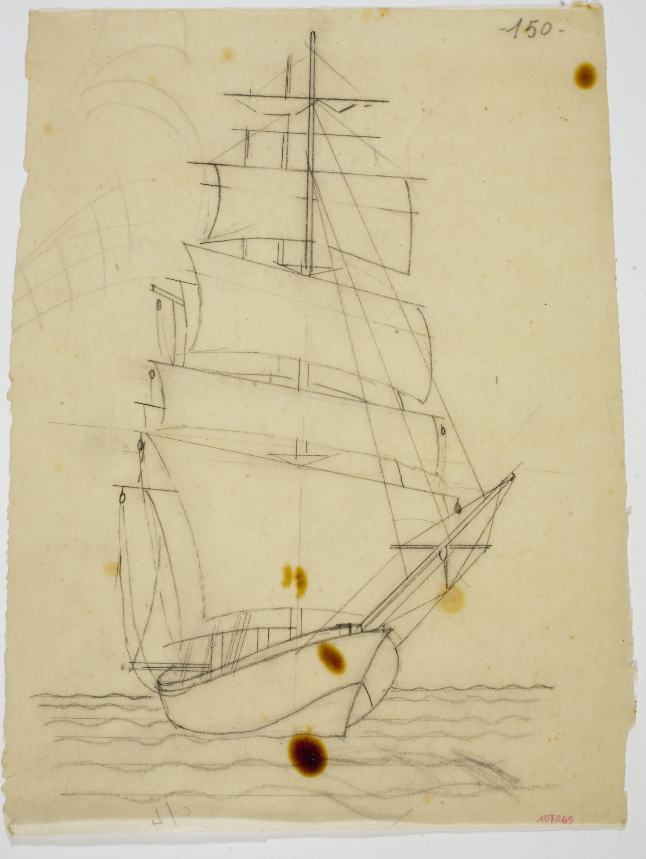 image for: Xavier Nogués - Veler. Estudi preparatori per a la decoració mural del plafó «El port» del despatx de l&#039;alcalde a la Casa de la Ciutat de Barcelona - Cap a 1929-1933