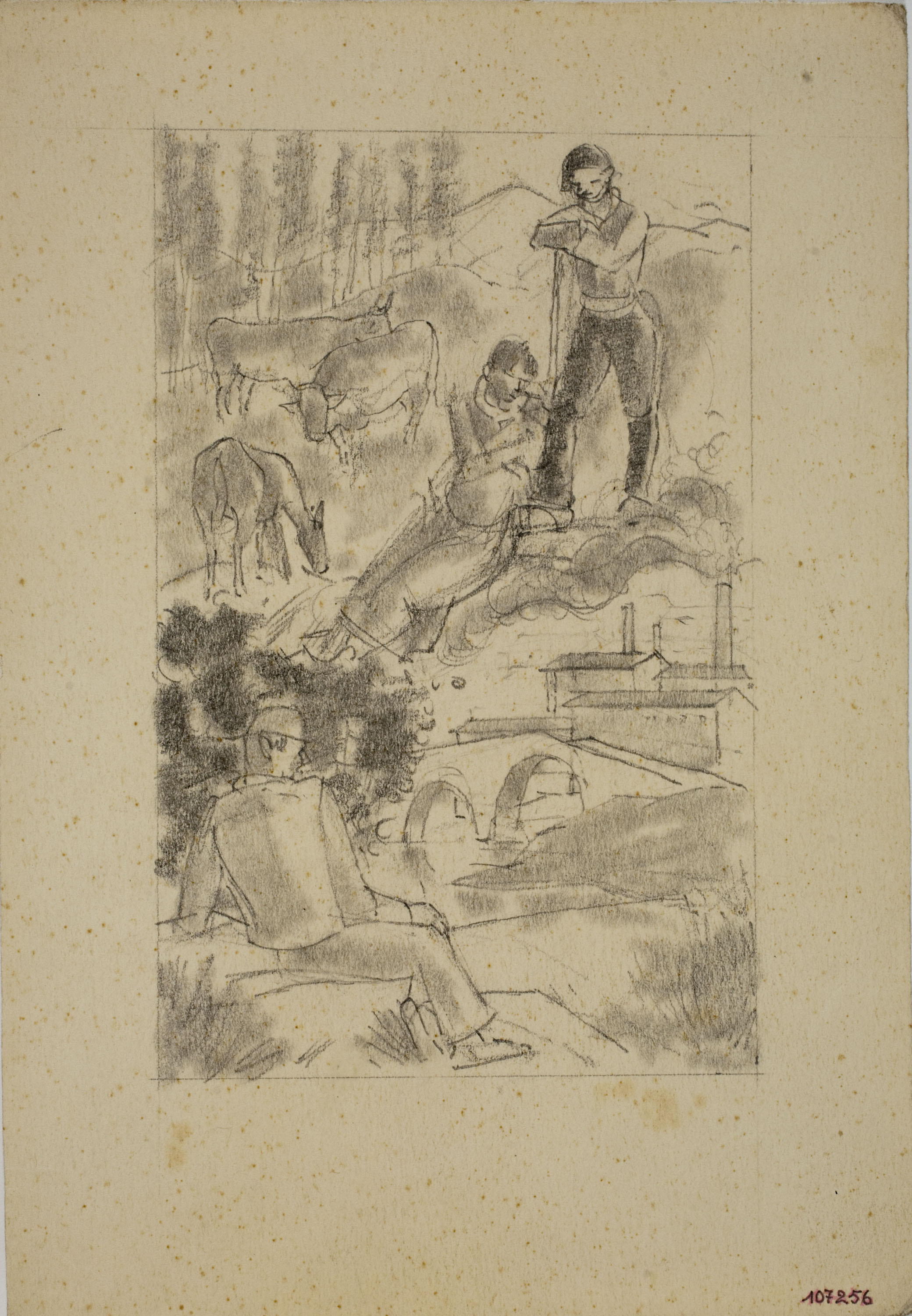 image for: Xavier Nogués - La Tardor. Projecte de decoració no realitzat per a la sala de Sessions del Banc Vitalici de Barcelona - Cap a 1937