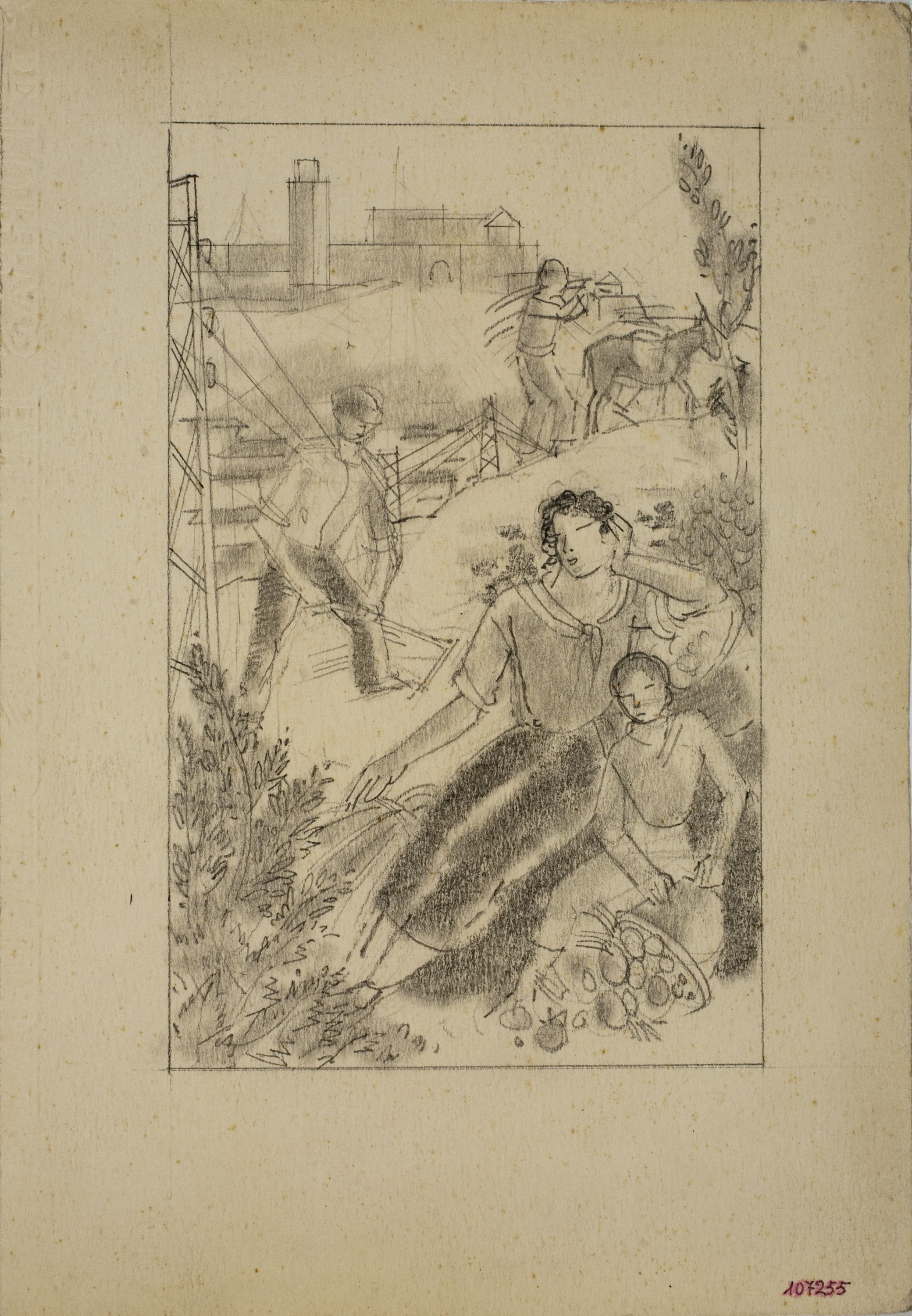 image for: Xavier Nogués - L&#039;Estiu. Projecte de decoració no realitzat per a la sala de Sessions del Banc Vitalici de Barcelona - Cap a 1937