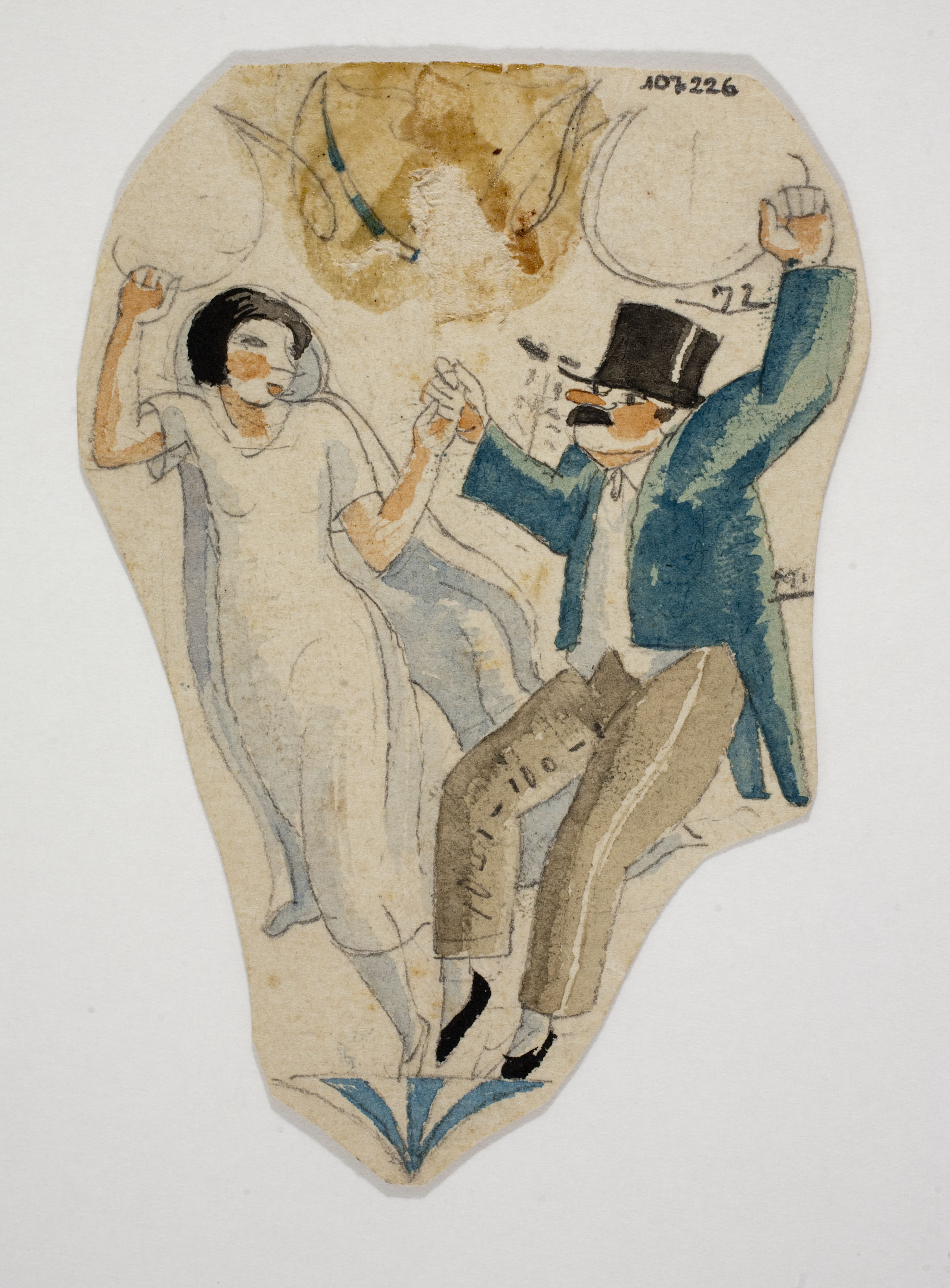 image for: Xavier Nogués - Parella de nuvis ballant. Estudi preparatori per a la decoració de vidre esmaltat - Cap a 1924-1928