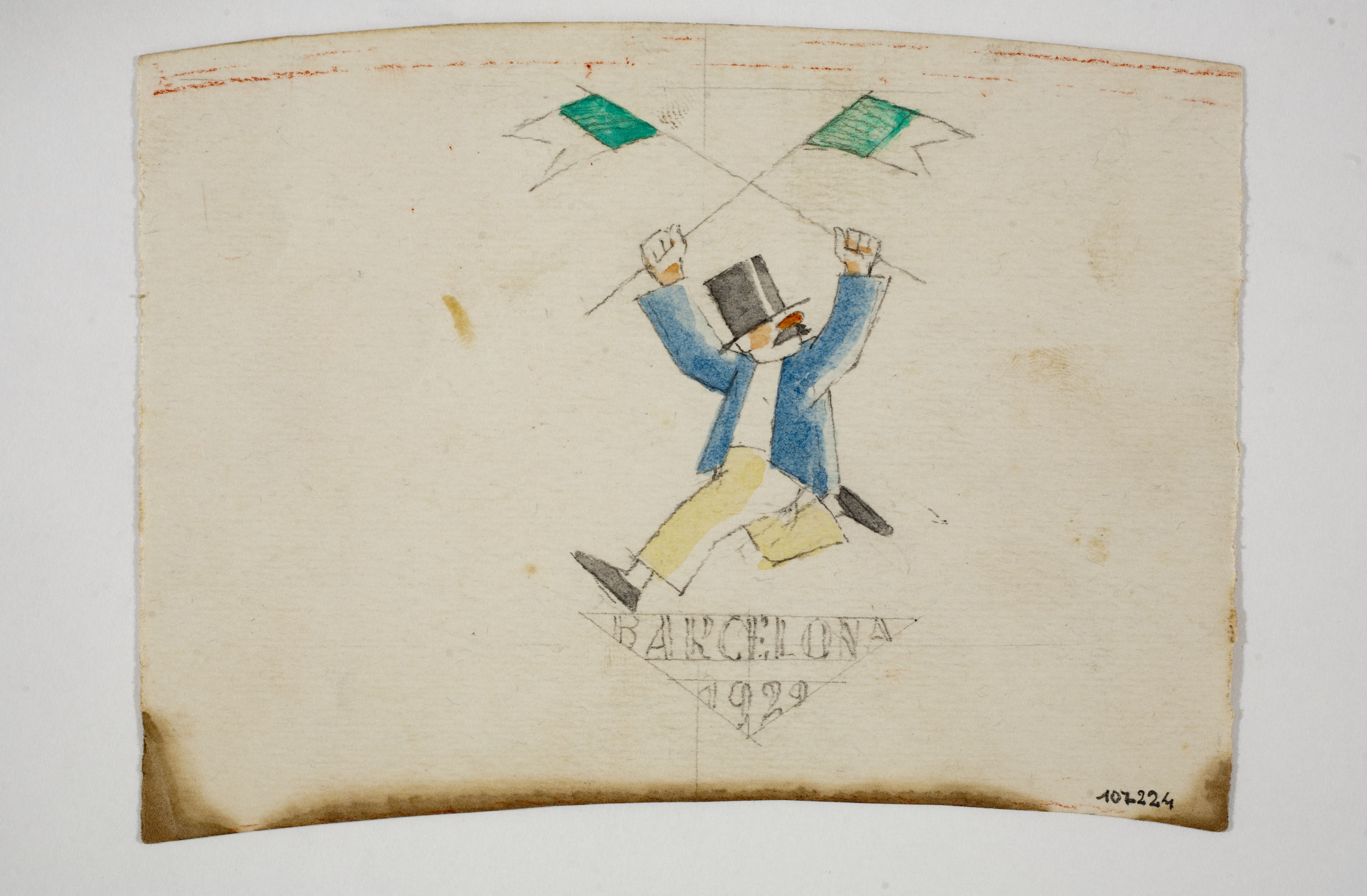 image for: Xavier Nogués - Composició al·lusiva a la inauguració del Poble Espanyol. Estudi preparatori per a la decoració de vidre esmaltat - Cap a 1929